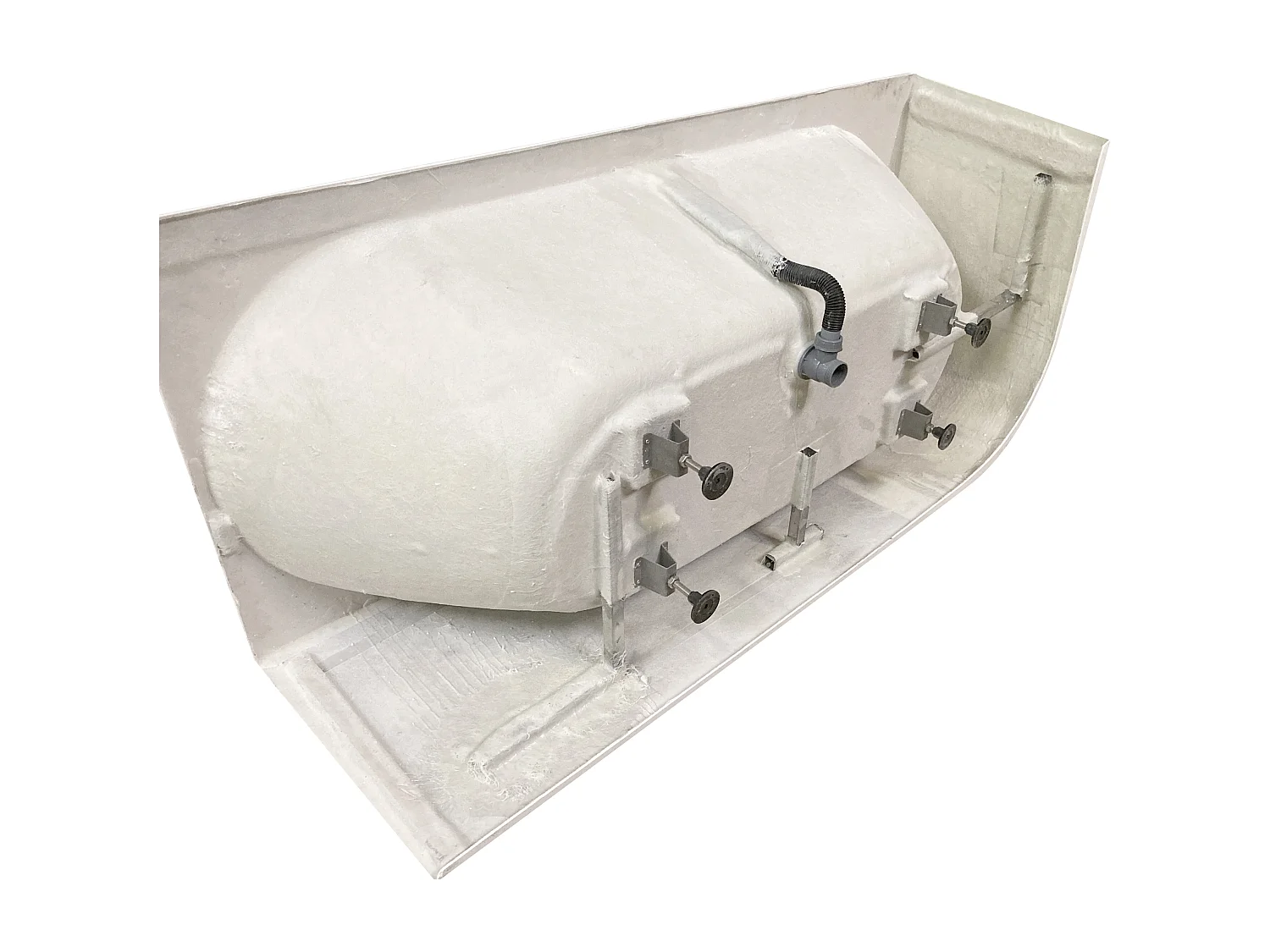 Baignoire Ilot Capri 170 gauche blanche + robinetterie chromée 170  x76  x58  cm, by SPALINA