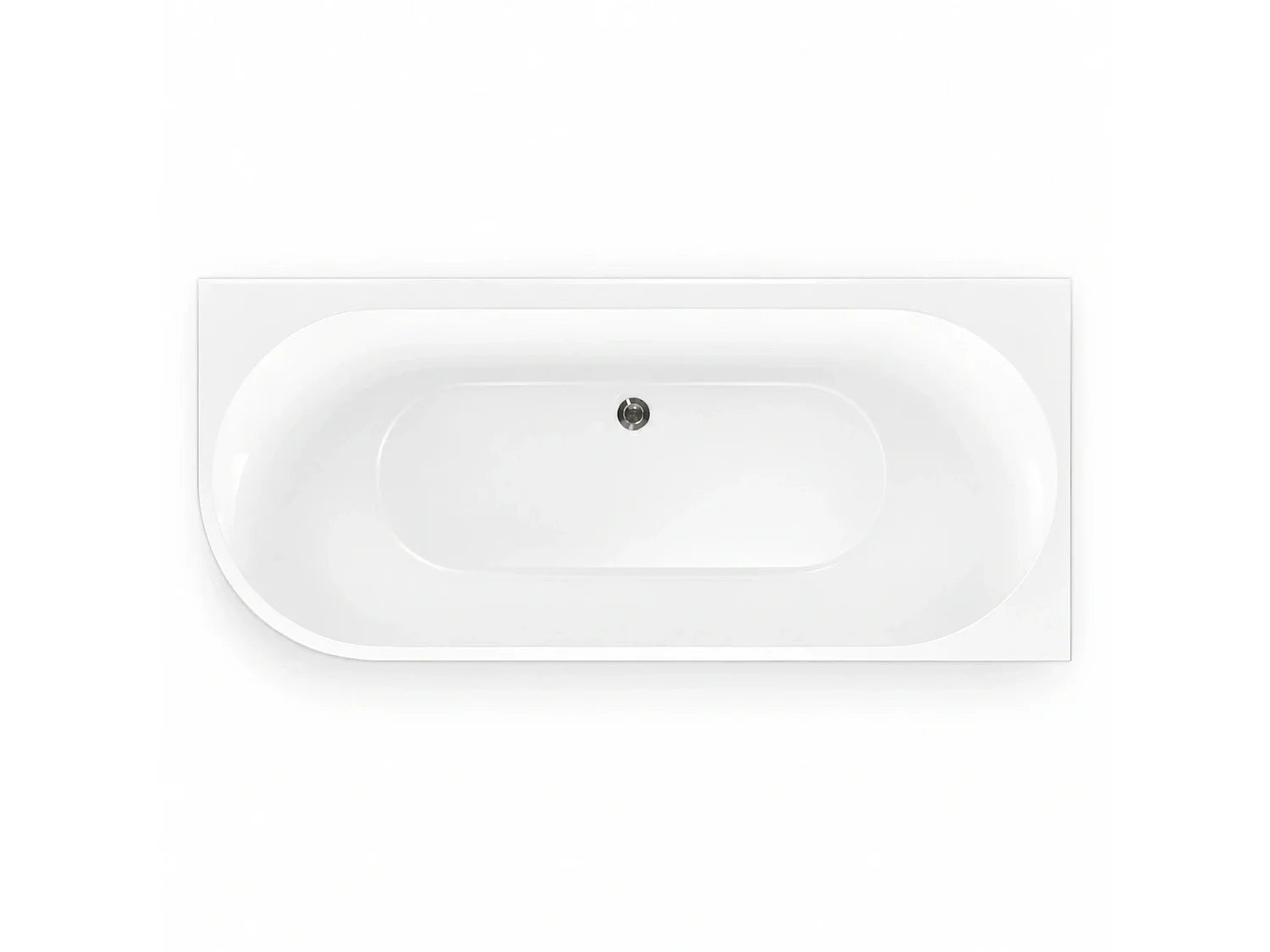 Baignoire Semi-îlot Murale D'angle Capri 170 Droite Noire 170 X76 X58 Cm, By Spalina