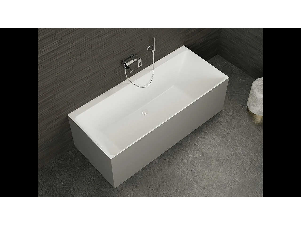 Baignoire Ilot Cobalt 170 grise 170  x75  x56  cm, by SPALINA