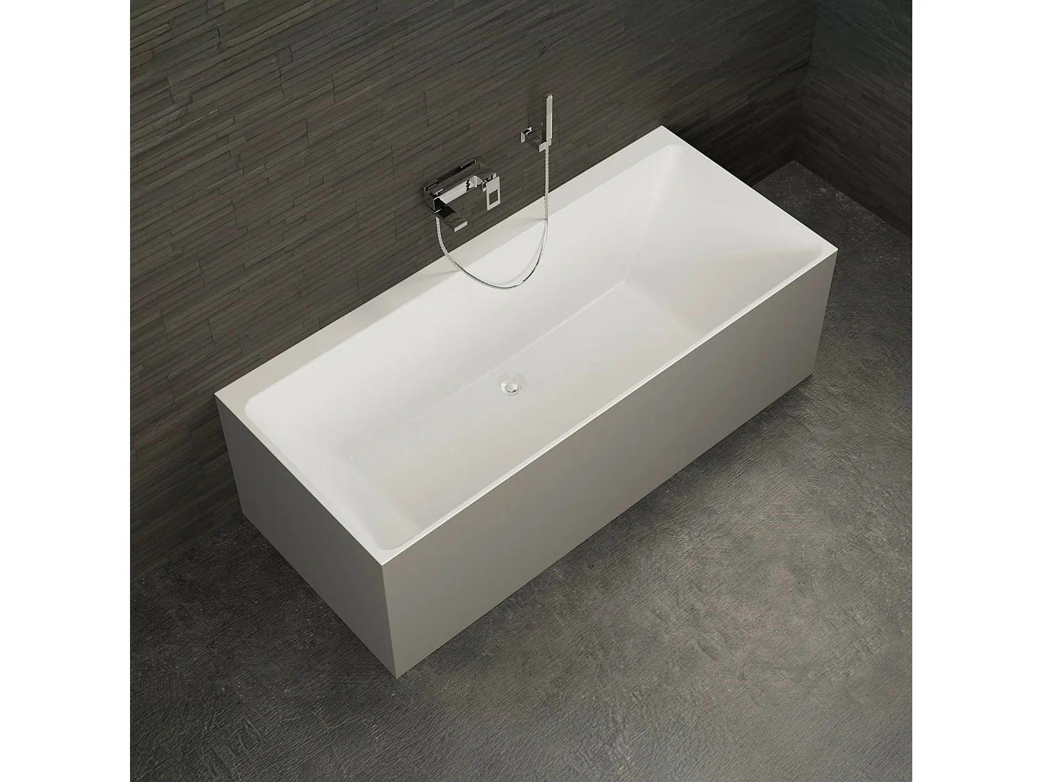 Baignoire Ilot Cobalt 170 grise 170 x75 x56 cm, by SPALINA