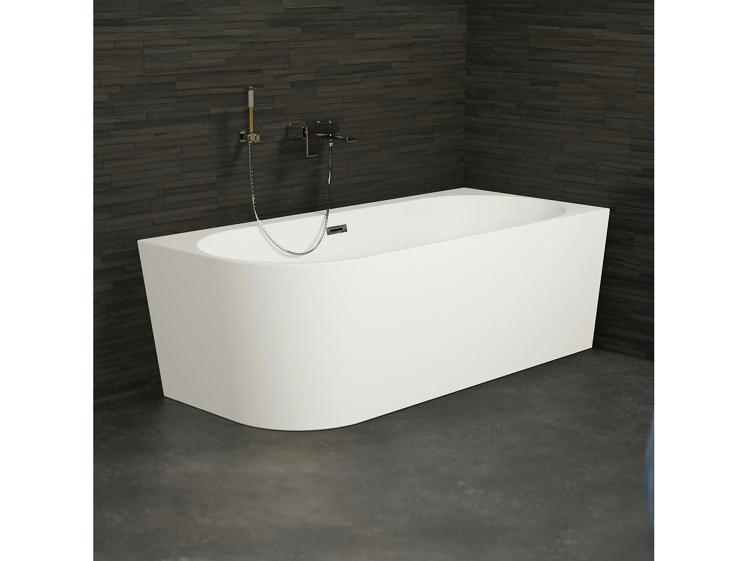 Baignoire Ilot Capri 170 droite blanche 170  x76  x58  cm, by SPALINA