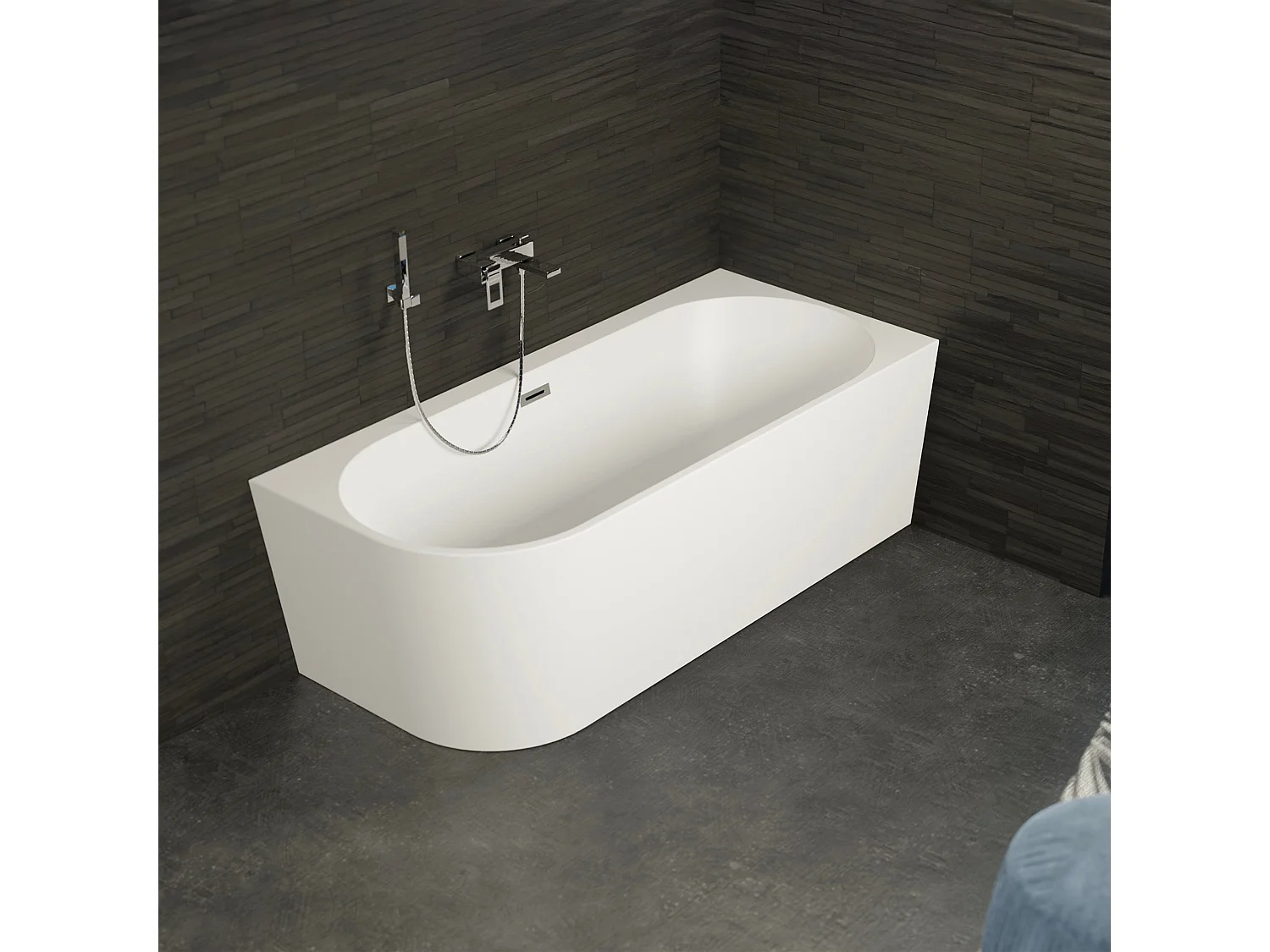 Baignoire Ilot Capri 170 droite blanche 170  x76  x58  cm, by SPALINA