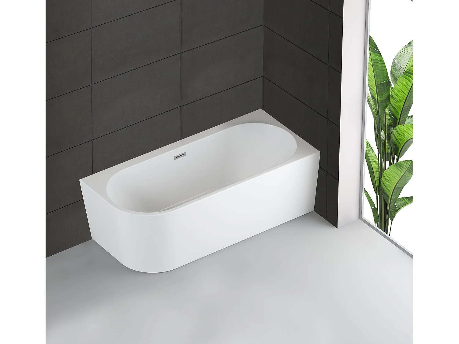 Baignoire Ilot Capri 170 droite blanche 170  x76  x58  cm, by SPALINA