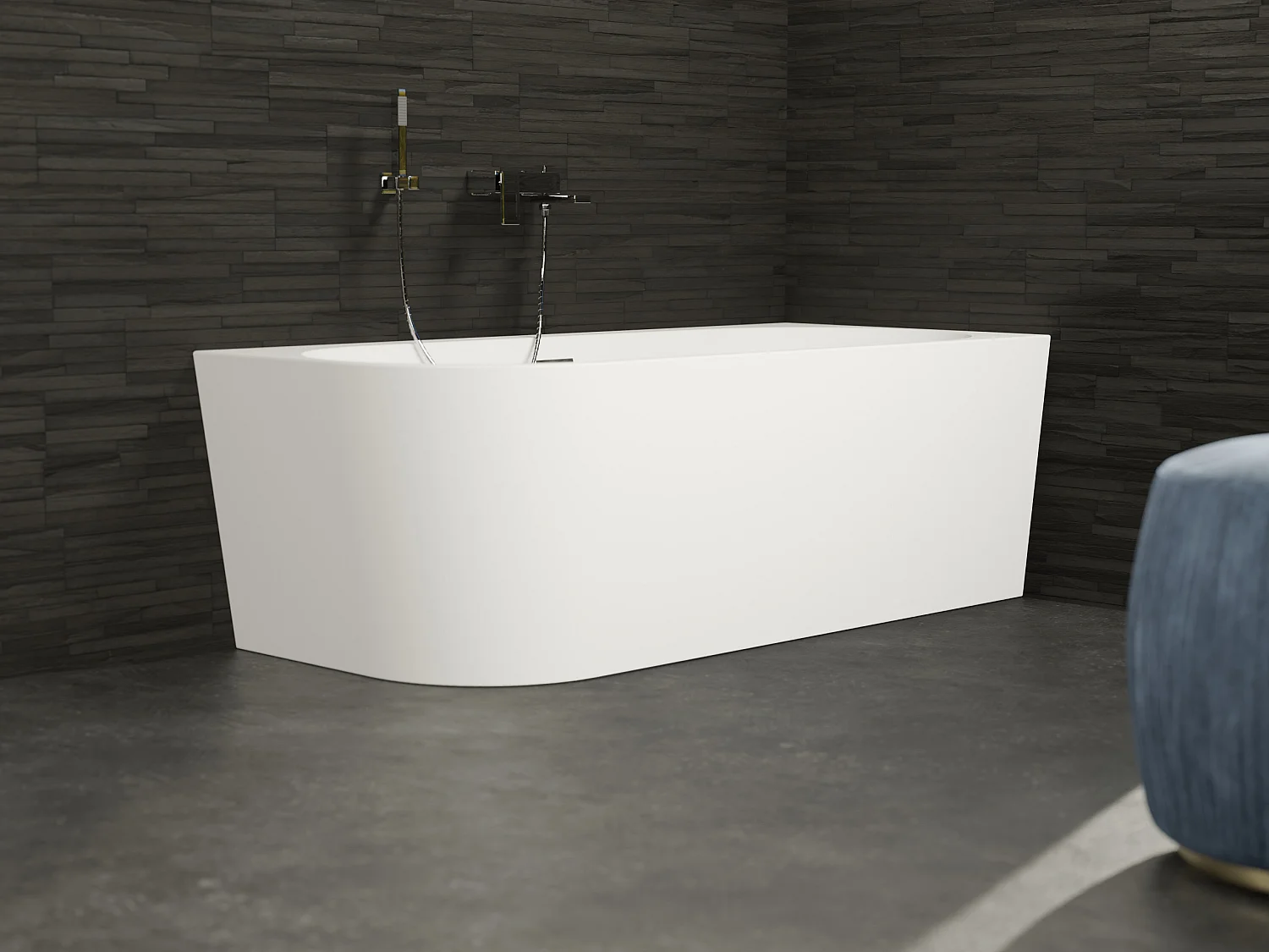 Baignoire Ilot Capri 170 droite blanche 170  x76  x58  cm, by SPALINA