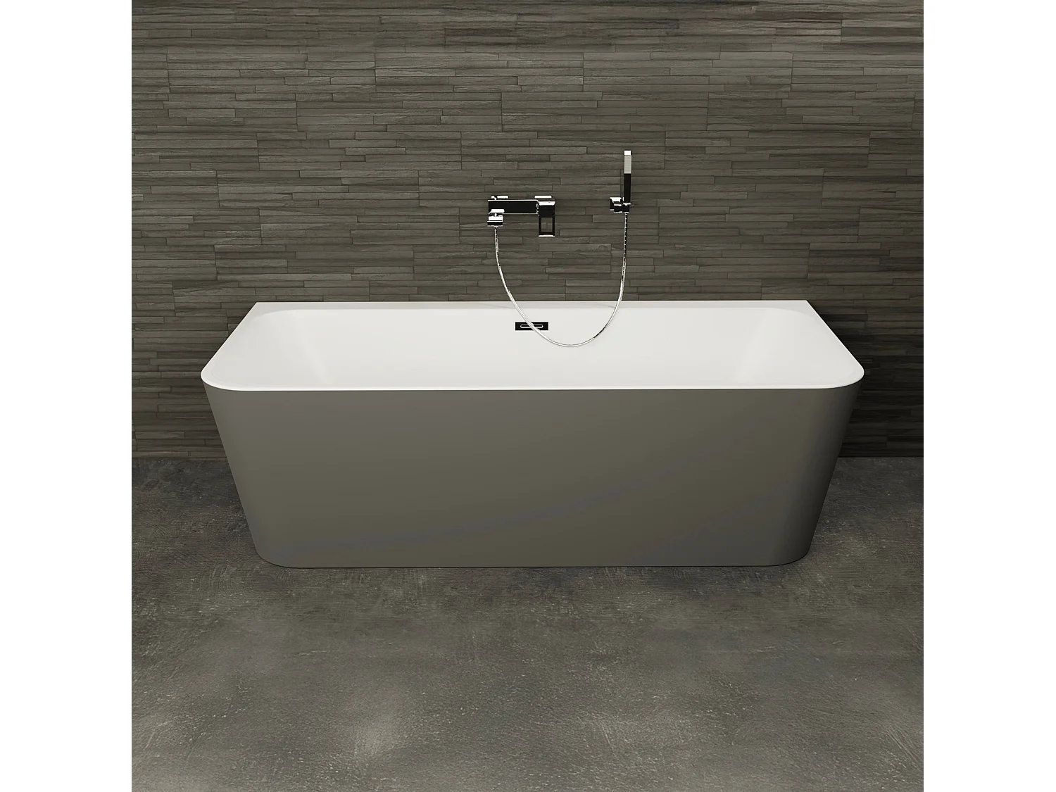 Baignoire Ilot Mint 160 grise 160  x75  x57  cm, by SPALINA