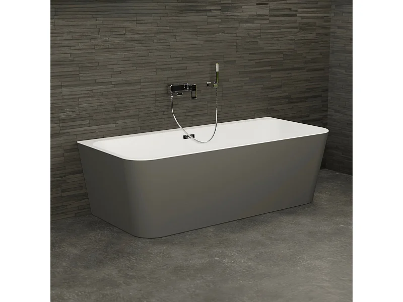 Baignoire Ilot Mint 160 grise 160 x75 x57 cm, by SPALINA