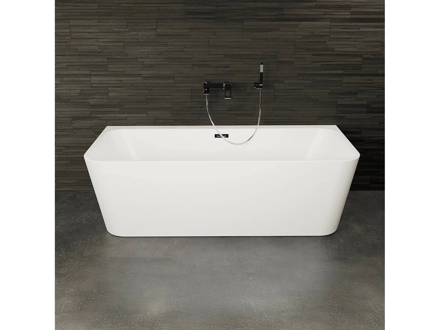 Baignoire Ilot Mint 170 blanche 170  x81  x57  cm, by SPALINA