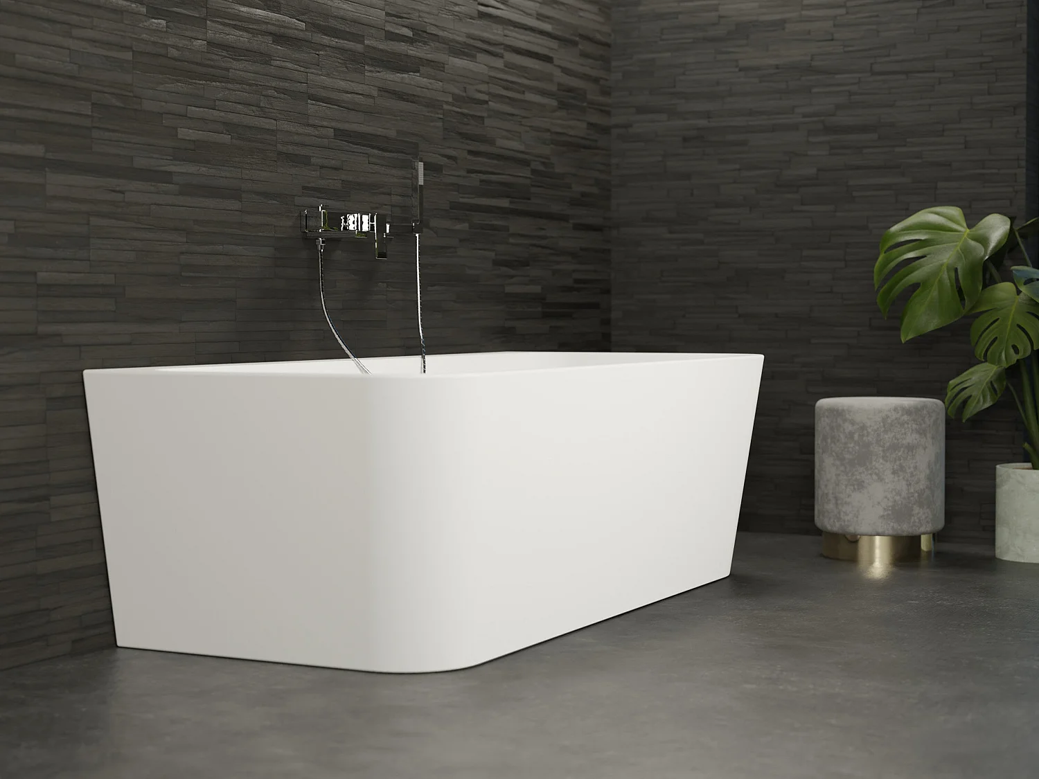 Baignoire Ilot Mint 170 blanche 170  x81  x57  cm, by SPALINA