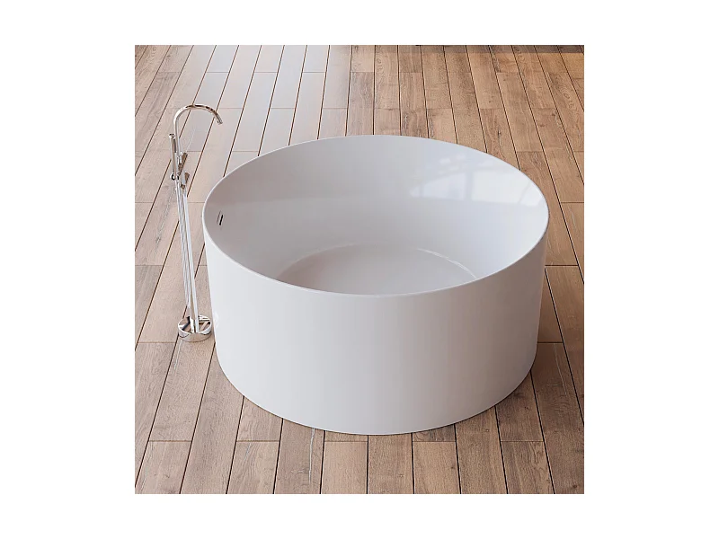 Baignoire Ilot Loom 2.0 130 blanche 130  x130  x58  cm, by SPALINA