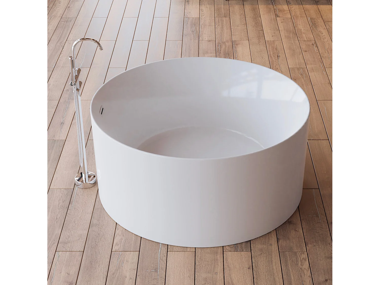 Baignoire Ilot Loom 2.0 130 blanche 130  x130  x58  cm, by SPALINA