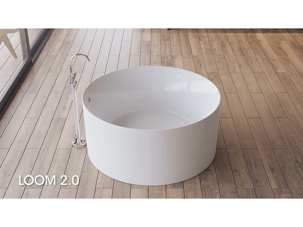 Baignoire Ilot Loom 2.0 130 blanche 130  x130  x58  cm, by SPALINA