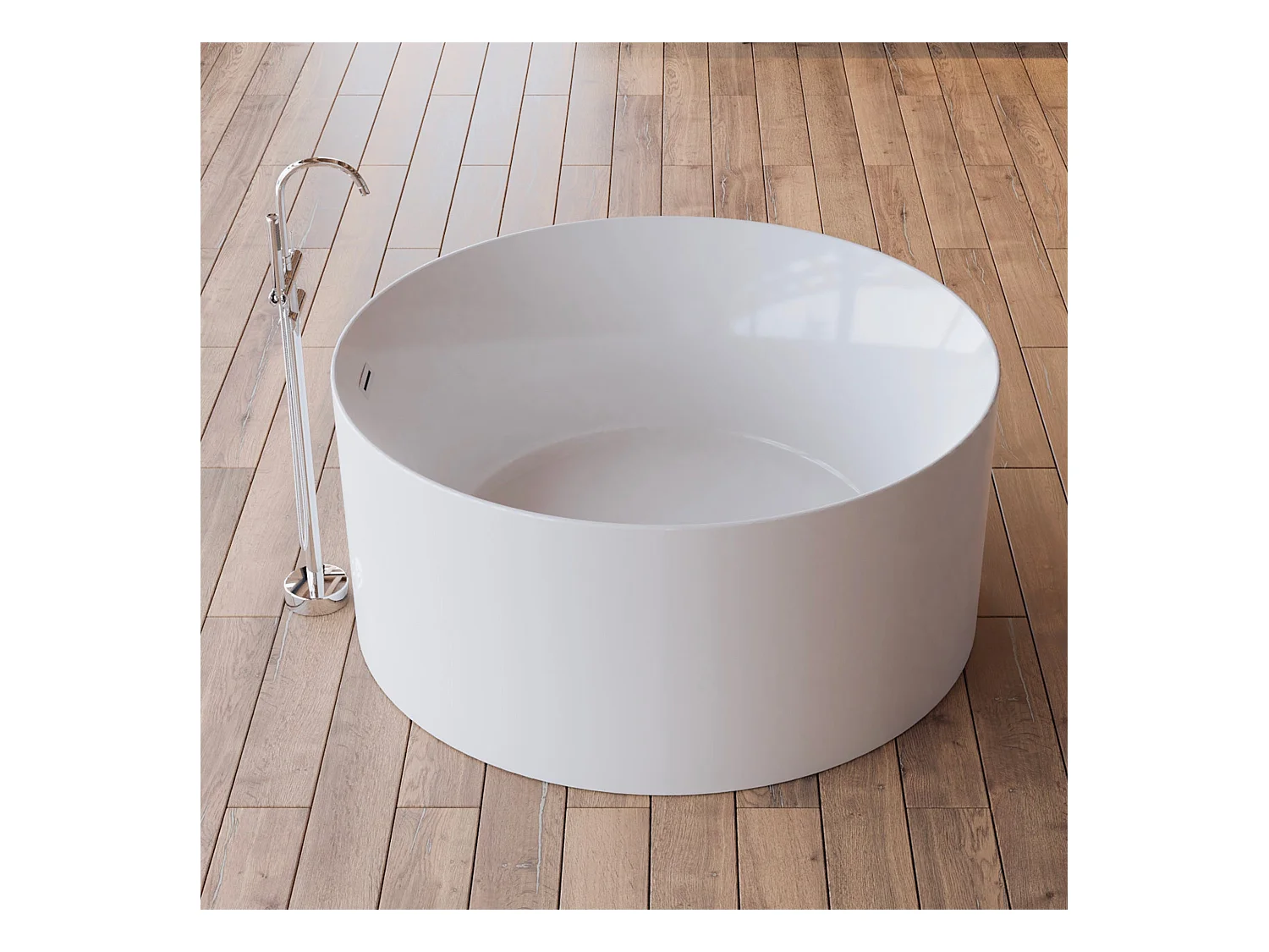 Baignoire Ilot Loom 2.0 130 blanche 130  x130  x58  cm, by SPALINA