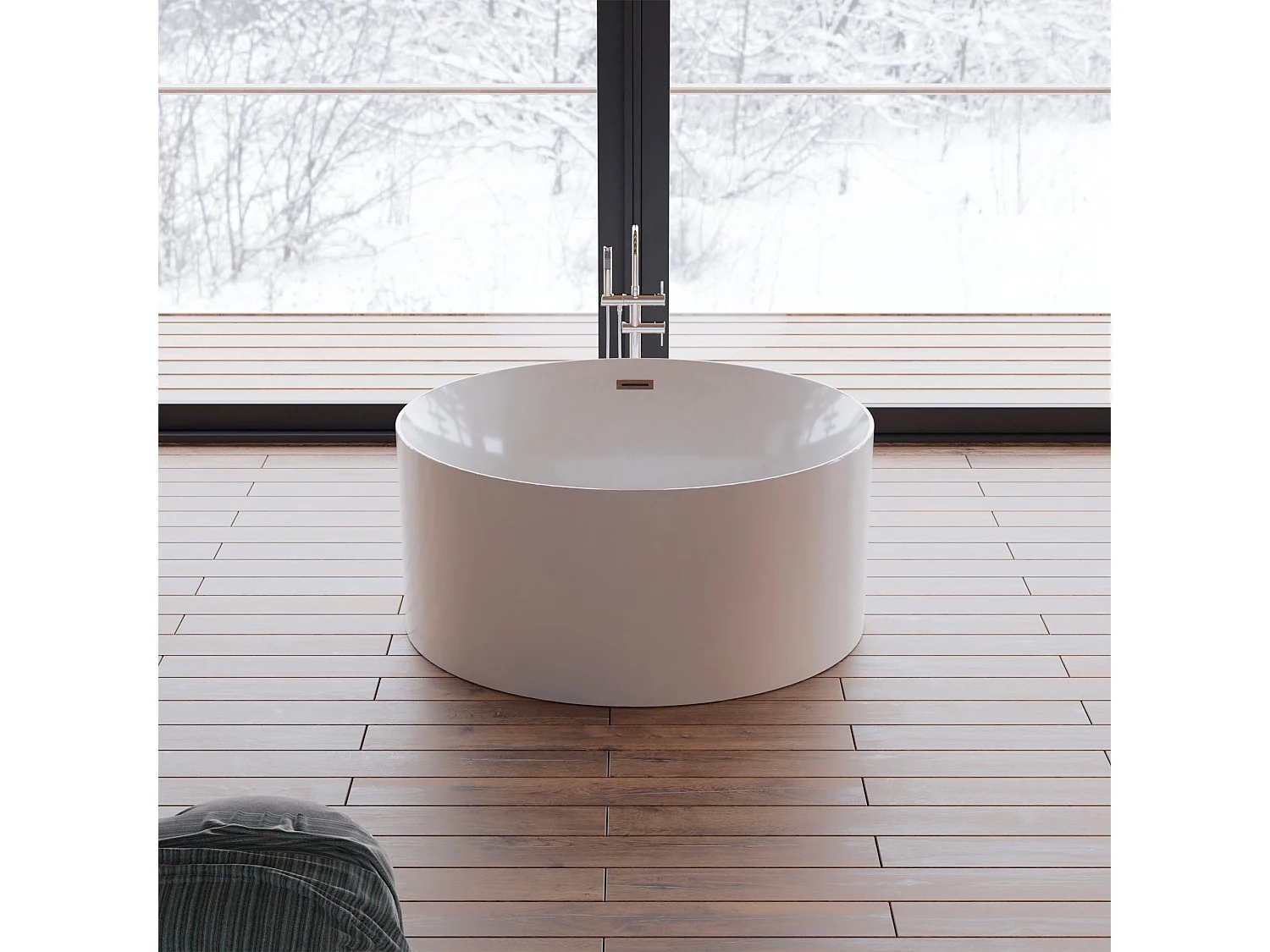 Baignoire Ilot Loom 2.0 130 blanche 130  x130  x58  cm, by SPALINA