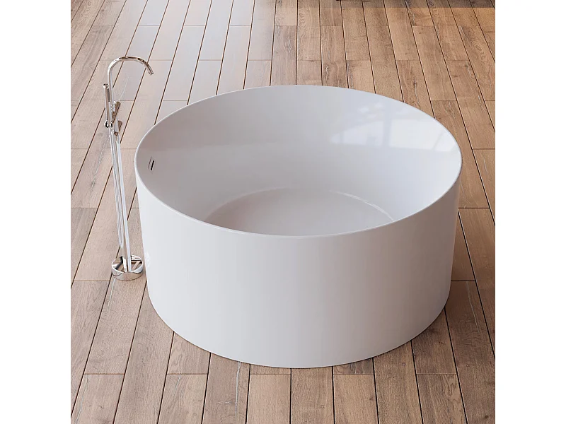 Baignoire Ilot Loom 2.0 130 blanche 130  x130  x58  cm, by SPALINA