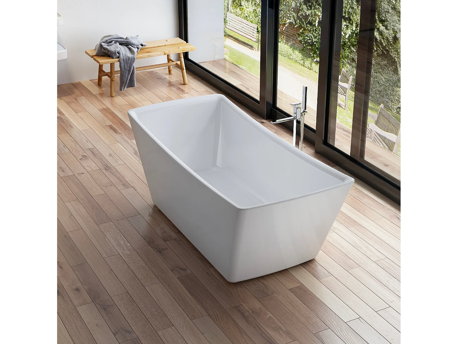 Baignoire Ilot Kira 170 blanche 170  x75  x63  cm, by SPALINA