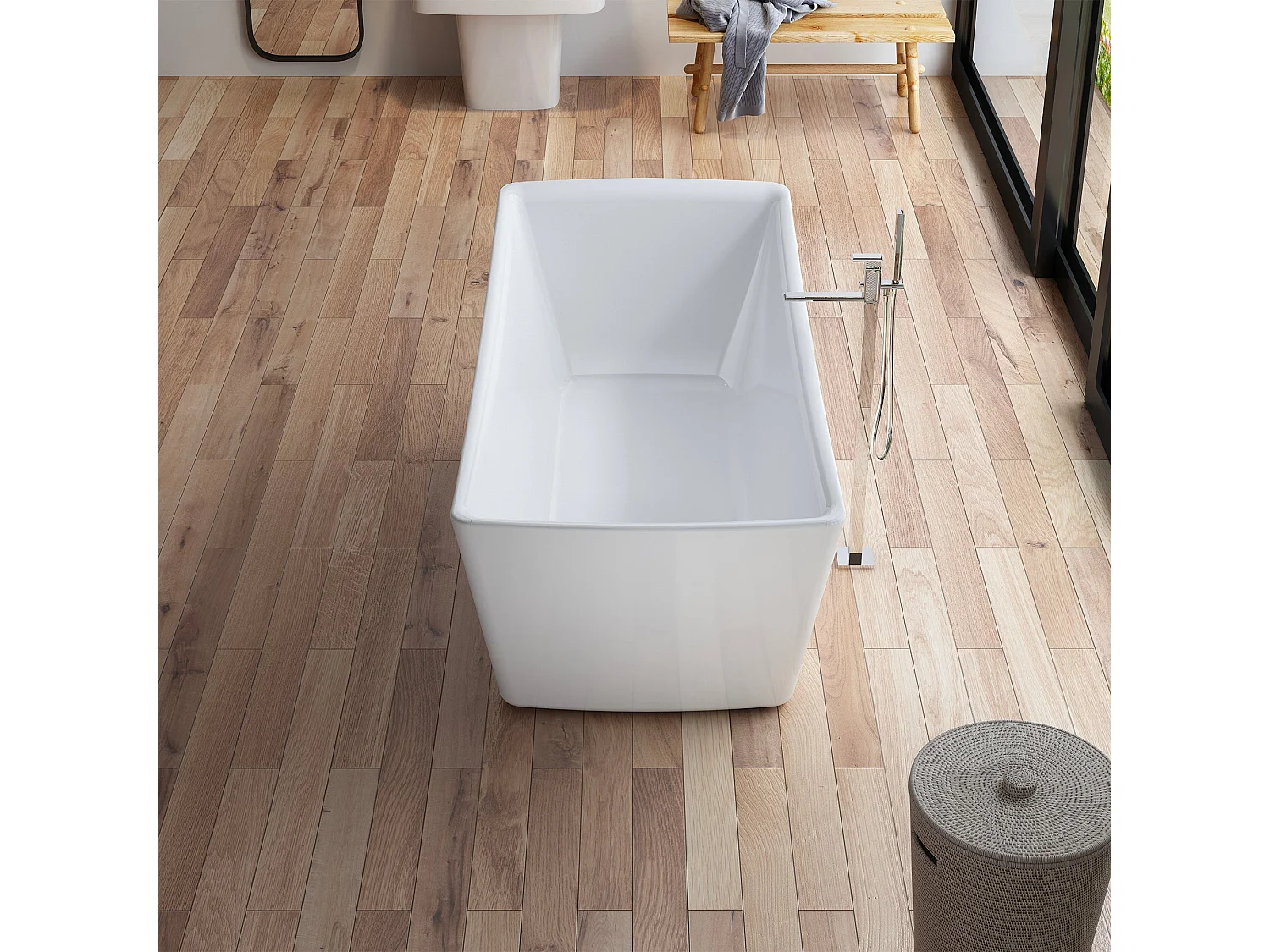 Baignoire Ilot Kira 170 blanche 170  x75  x63  cm, by SPALINA