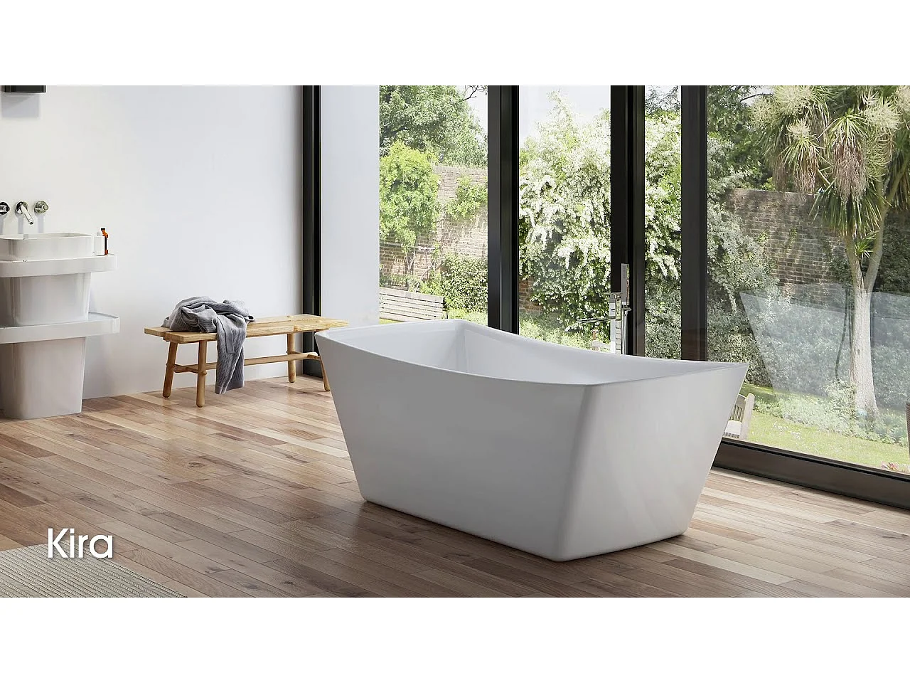 Baignoire Ilot Kira 170 blanche 170  x75  x63  cm, by SPALINA