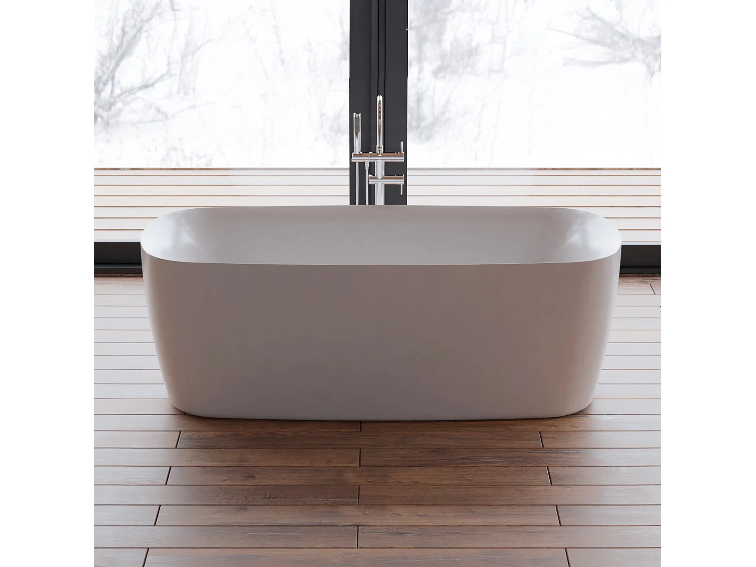 Baignoire Ilot Swing 170 blanche 170  x80  x58  cm, by SPALINA