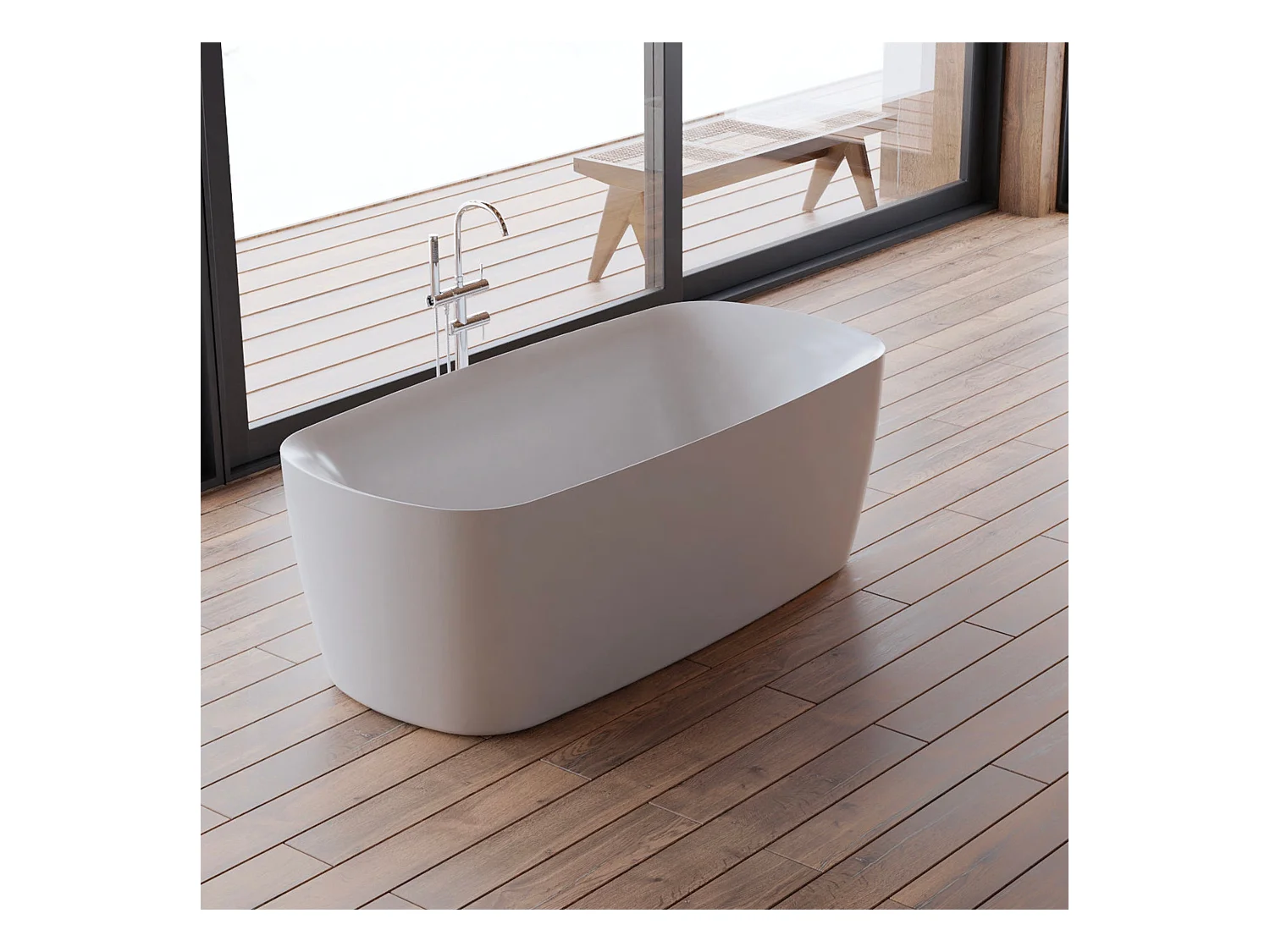 Baignoire Ilot Swing 170 blanche 170  x80  x58  cm, by SPALINA