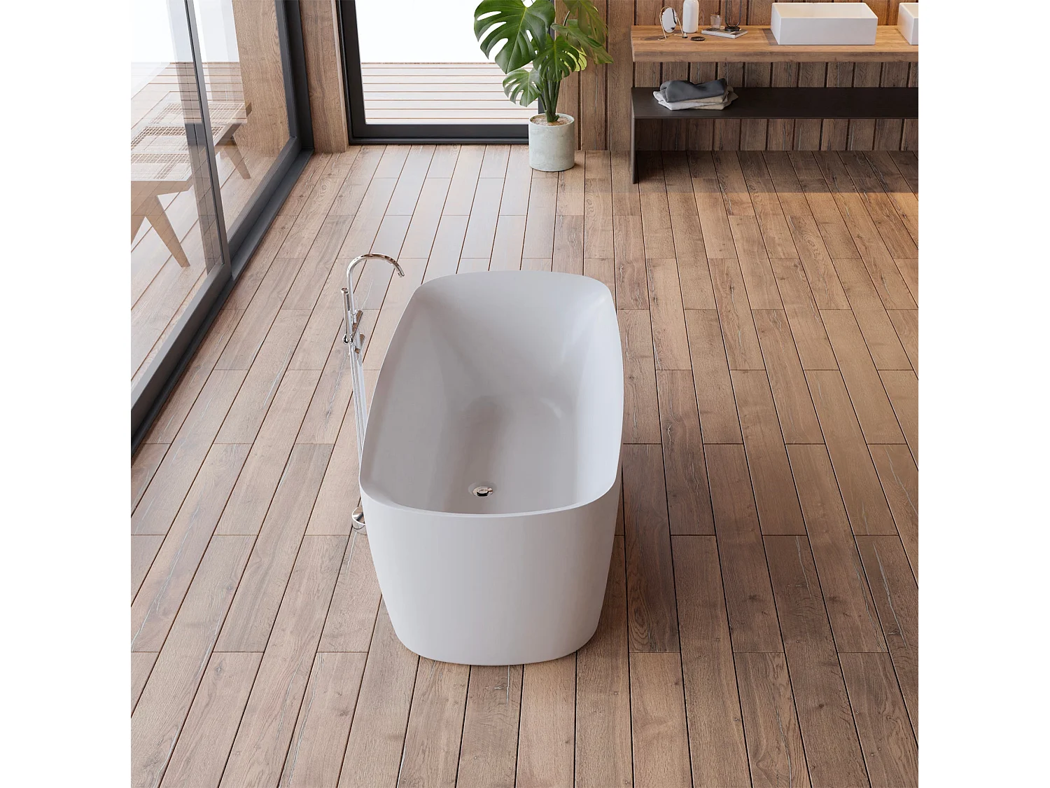 Baignoire Ilot Swing 170 blanche 170  x80  x58  cm, by SPALINA