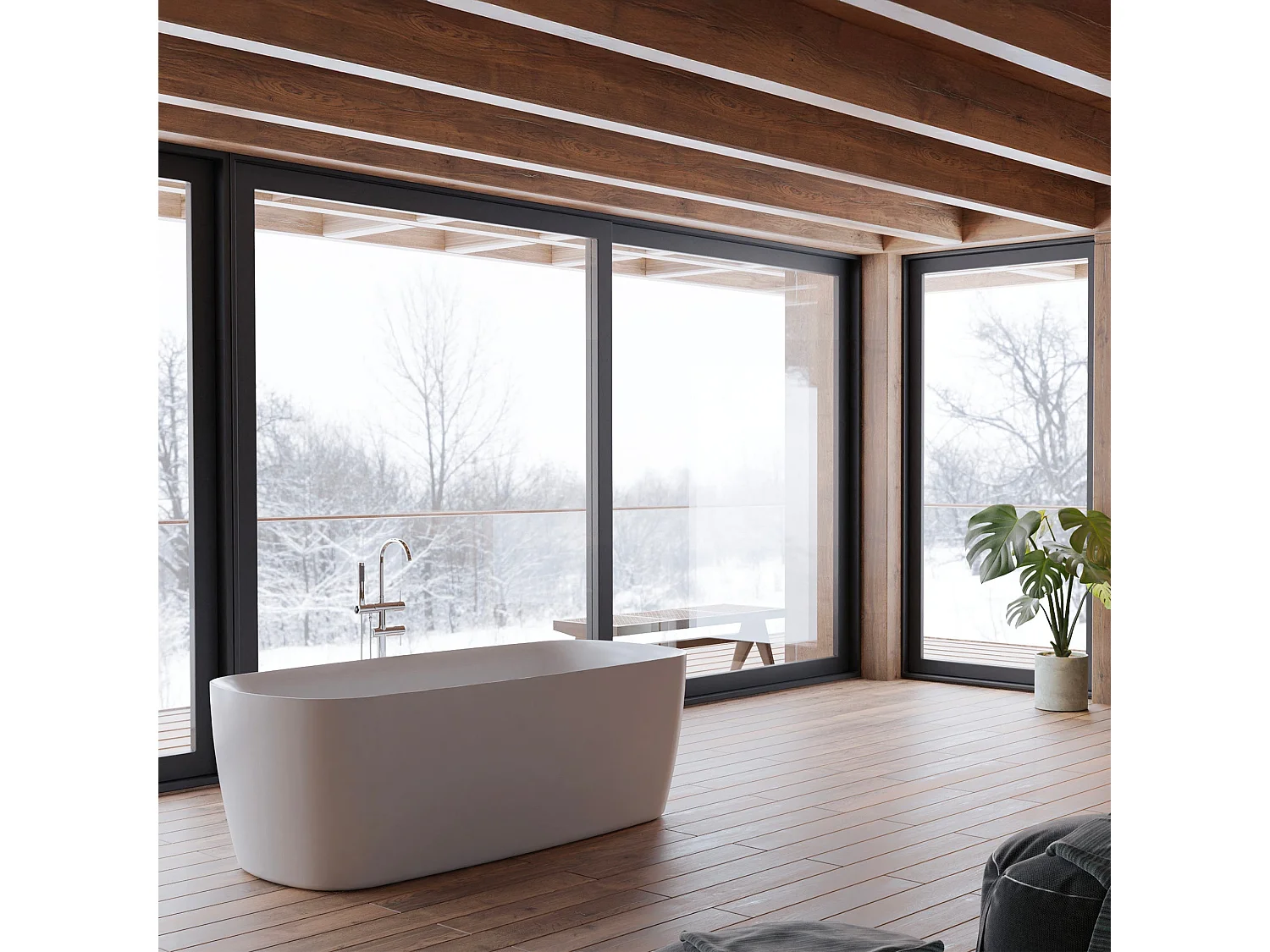 Baignoire Ilot Swing 170 blanche 170  x80  x58  cm, by SPALINA