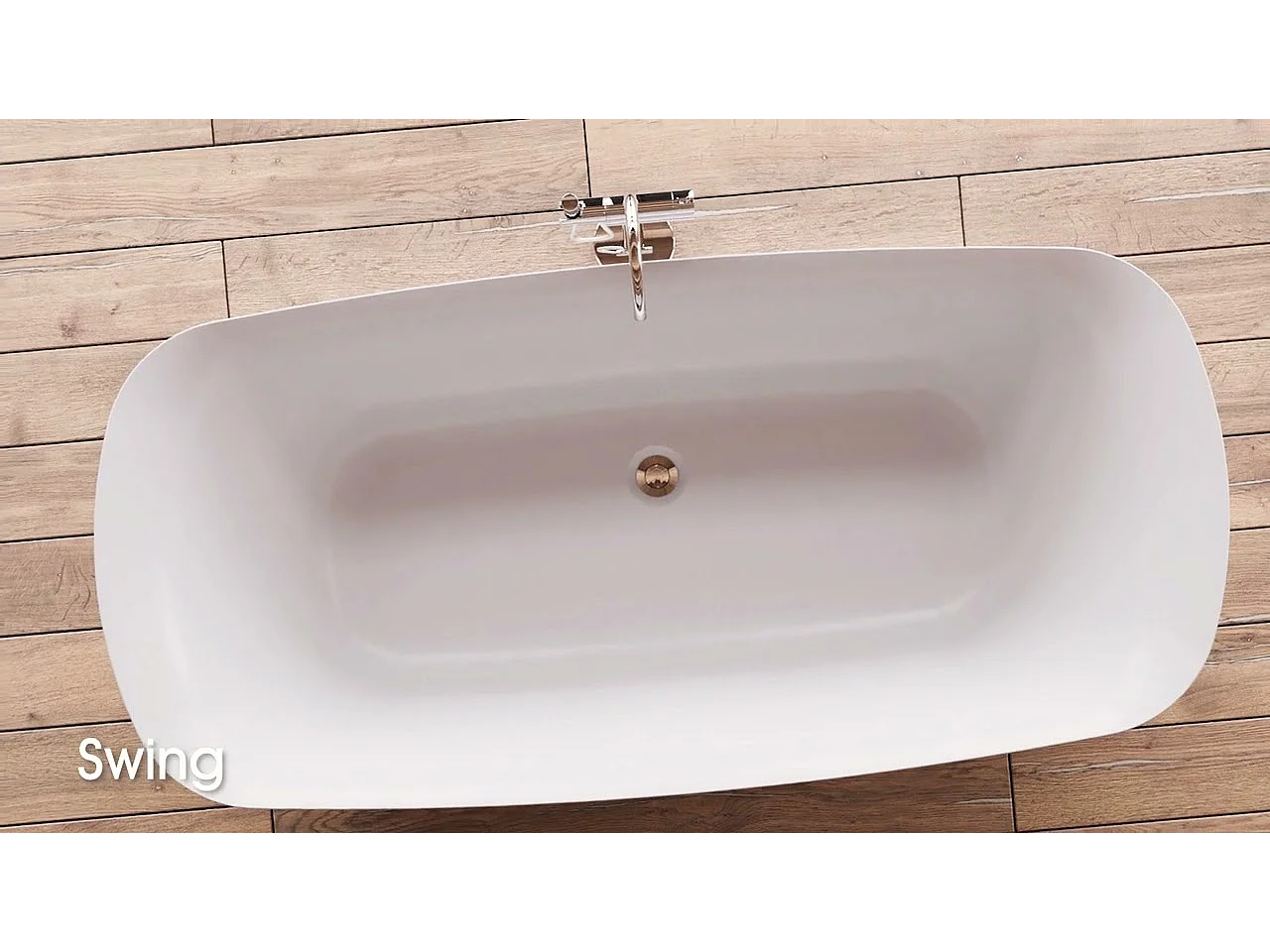 Baignoire Ilot Swing 170 blanche 170  x80  x58  cm, by SPALINA