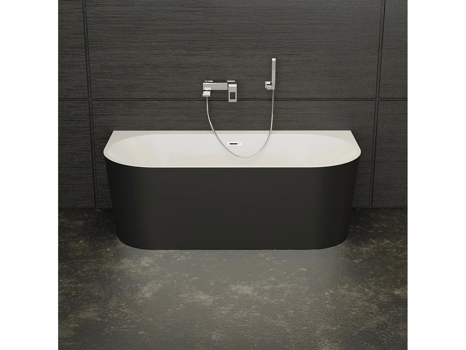 Baignoire Ilot Naos 170 noire 170  x80  x58  cm, by SPALINA