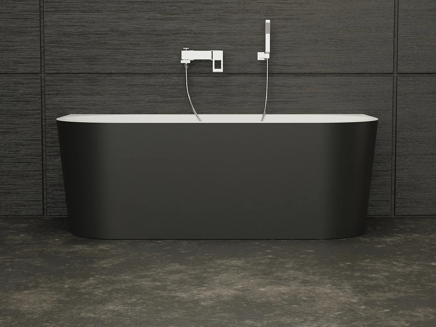 Baignoire Ilot Naos 170 noire 170  x80  x58  cm, by SPALINA