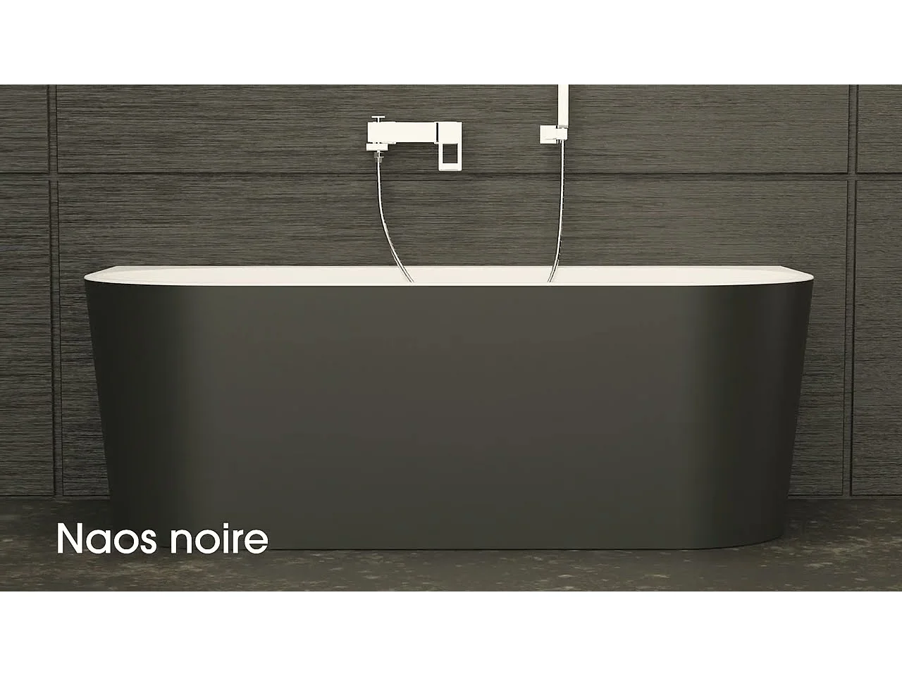 Baignoire Ilot Naos 170 noire 170  x80  x58  cm, by SPALINA