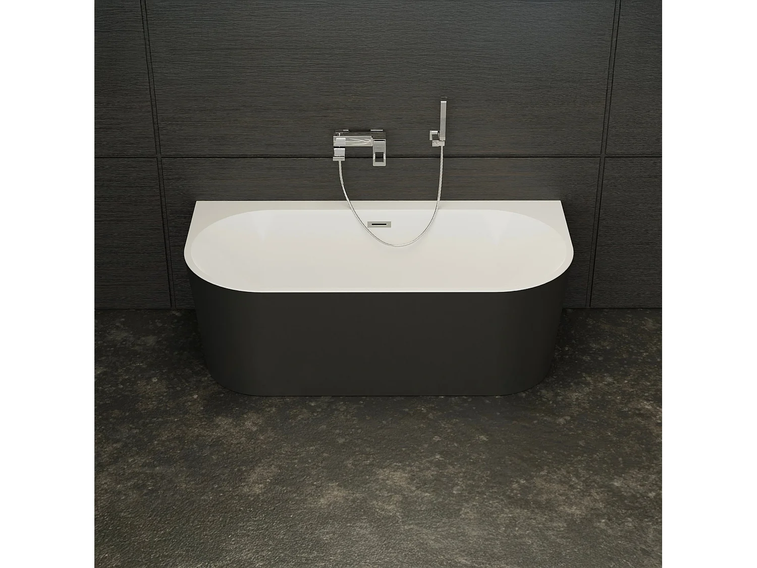 Baignoire Ilot Naos 170 noire 170 x80 x58 cm, by SPALINA