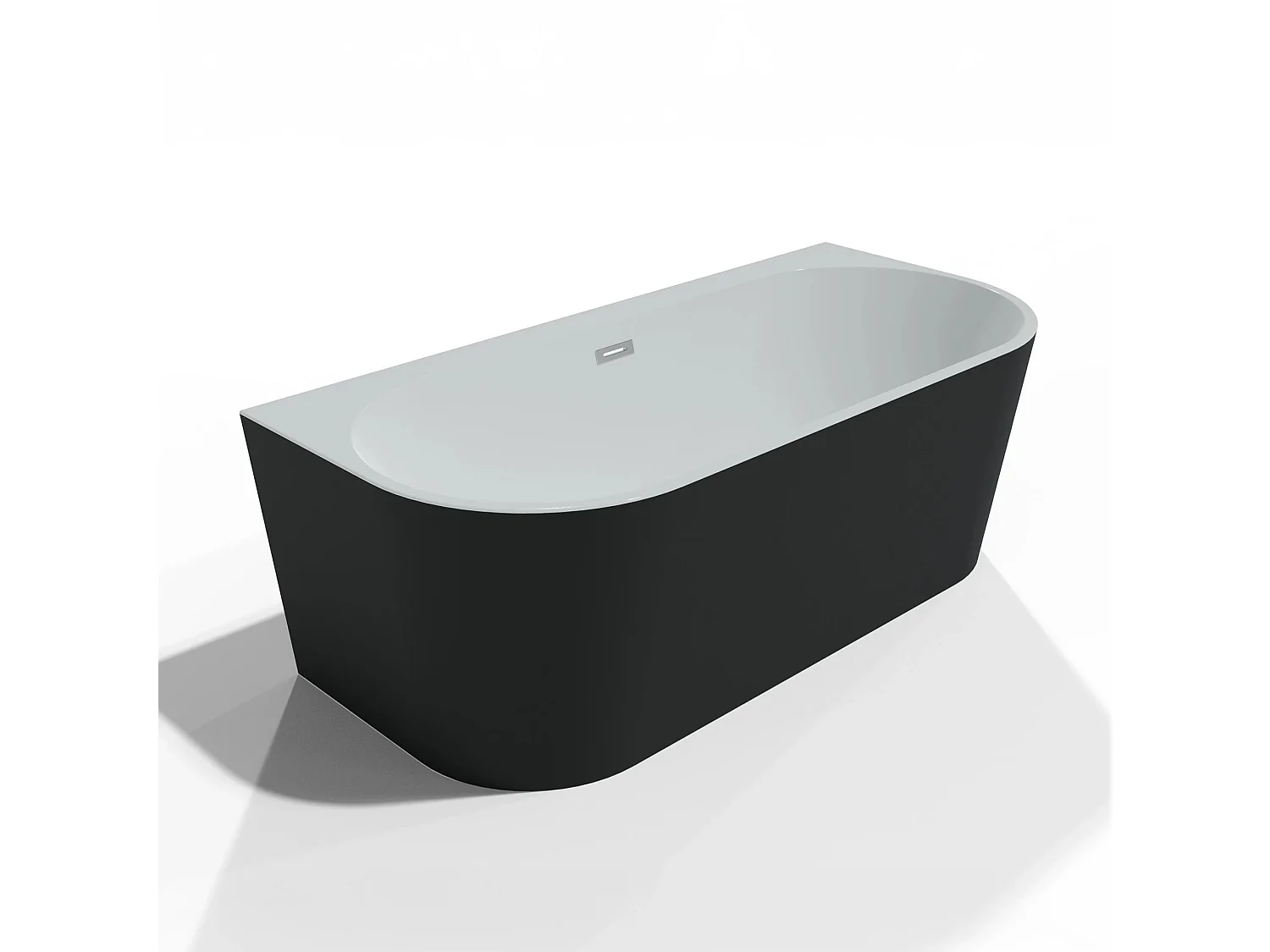 Baignoire Ilot Naos 170 noire 170 x80 x58 cm, by SPALINA