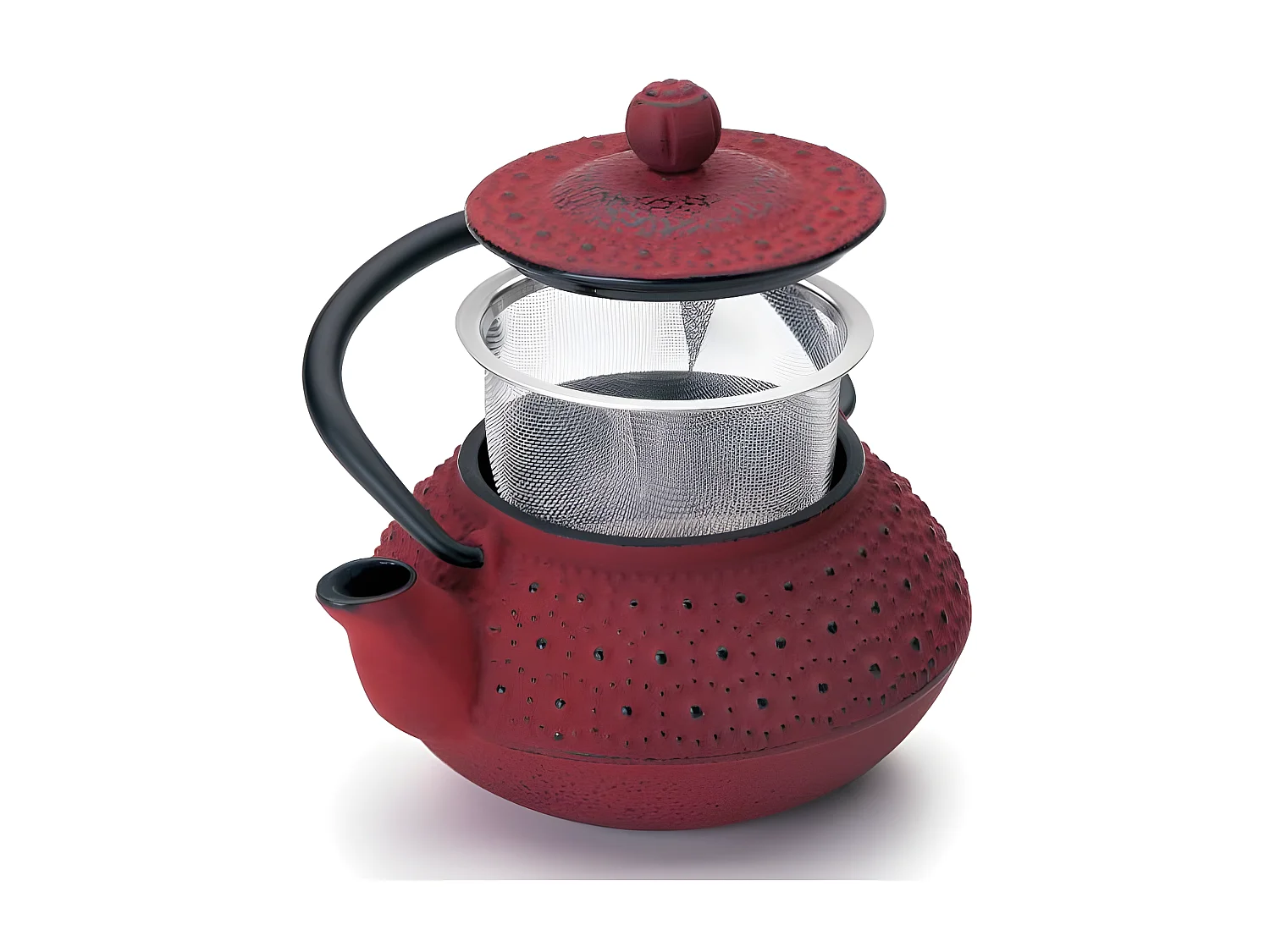 Théière en fonte rouge Hanoï 0.3L avec filtre amovible en acier inoxydable