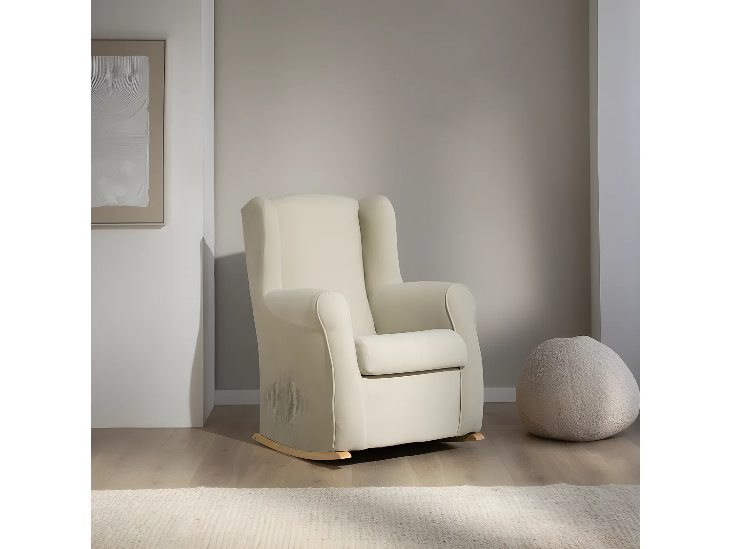 Poltrona legno, truciolato, schiuma pu, tessuto Verde 80x100