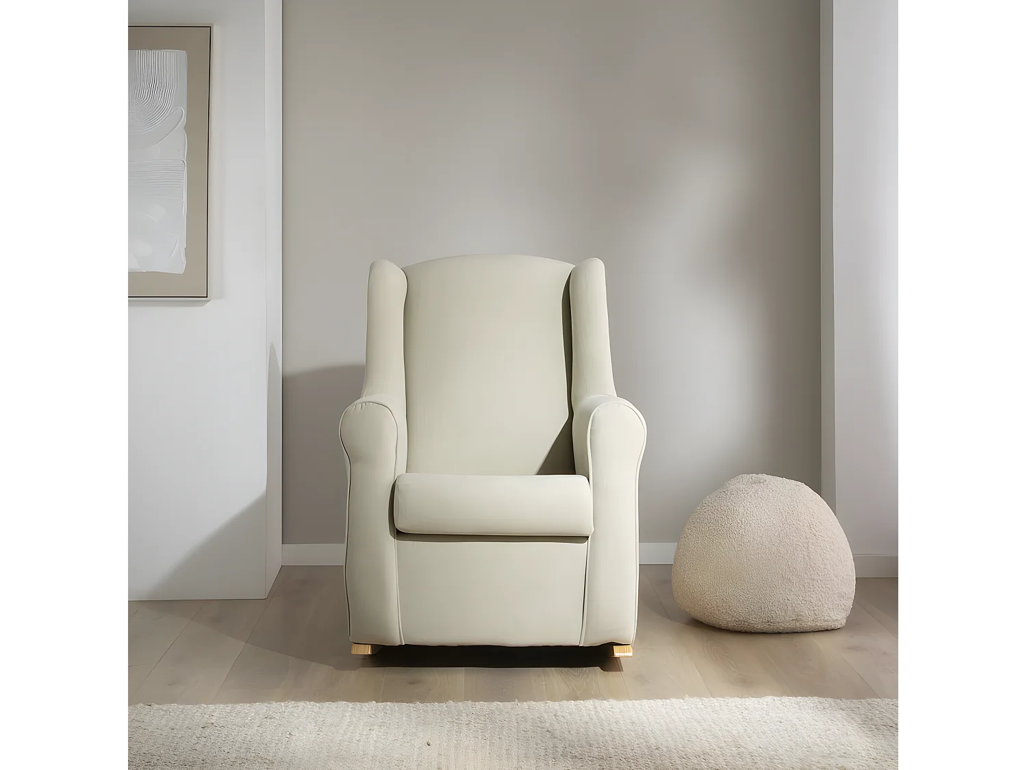 Poltrona legno, truciolato, schiuma pu, tessuto Verde 80x100