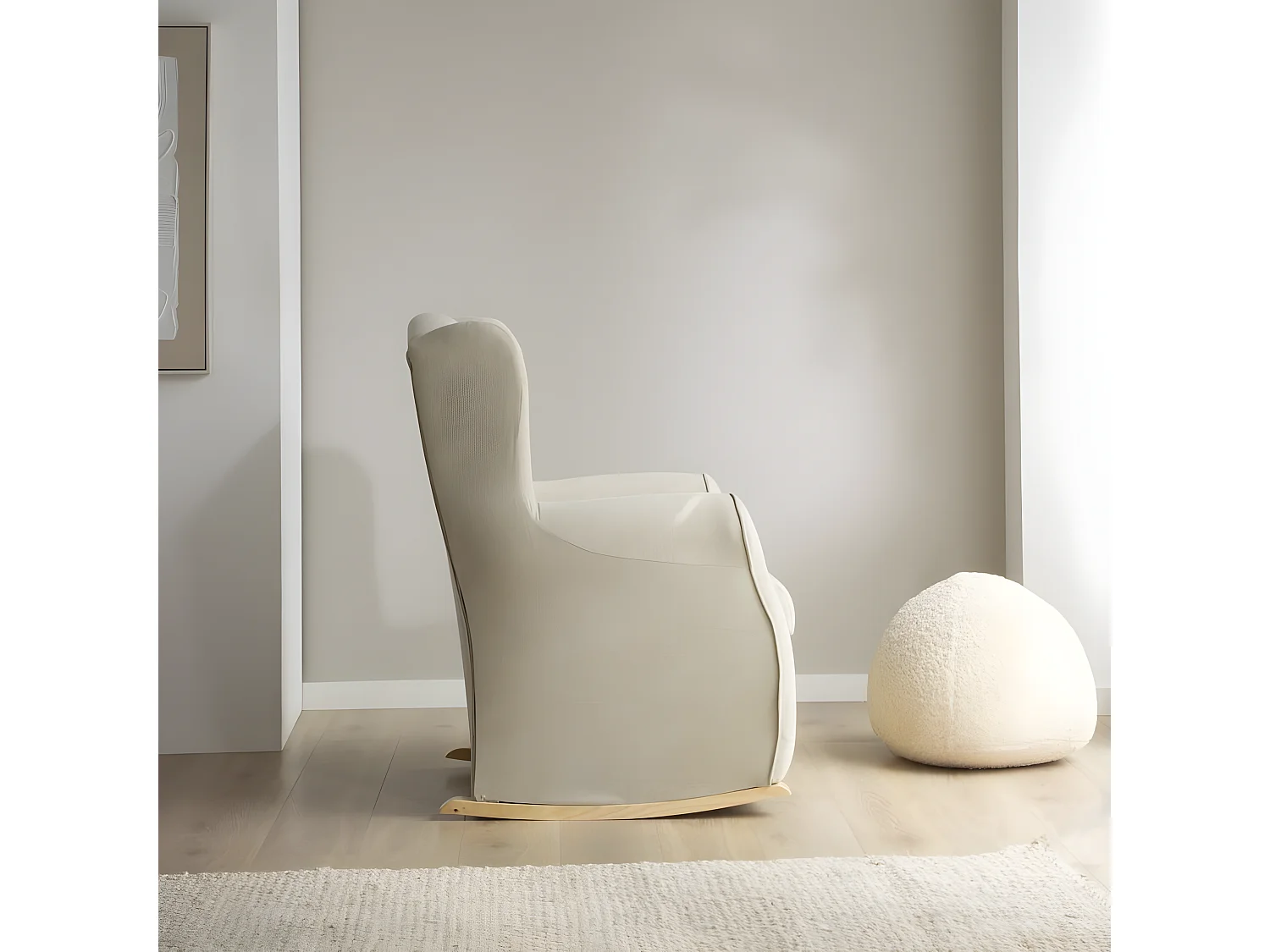 Poltrona legno, truciolato, schiuma pu, tessuto Verde 80x100