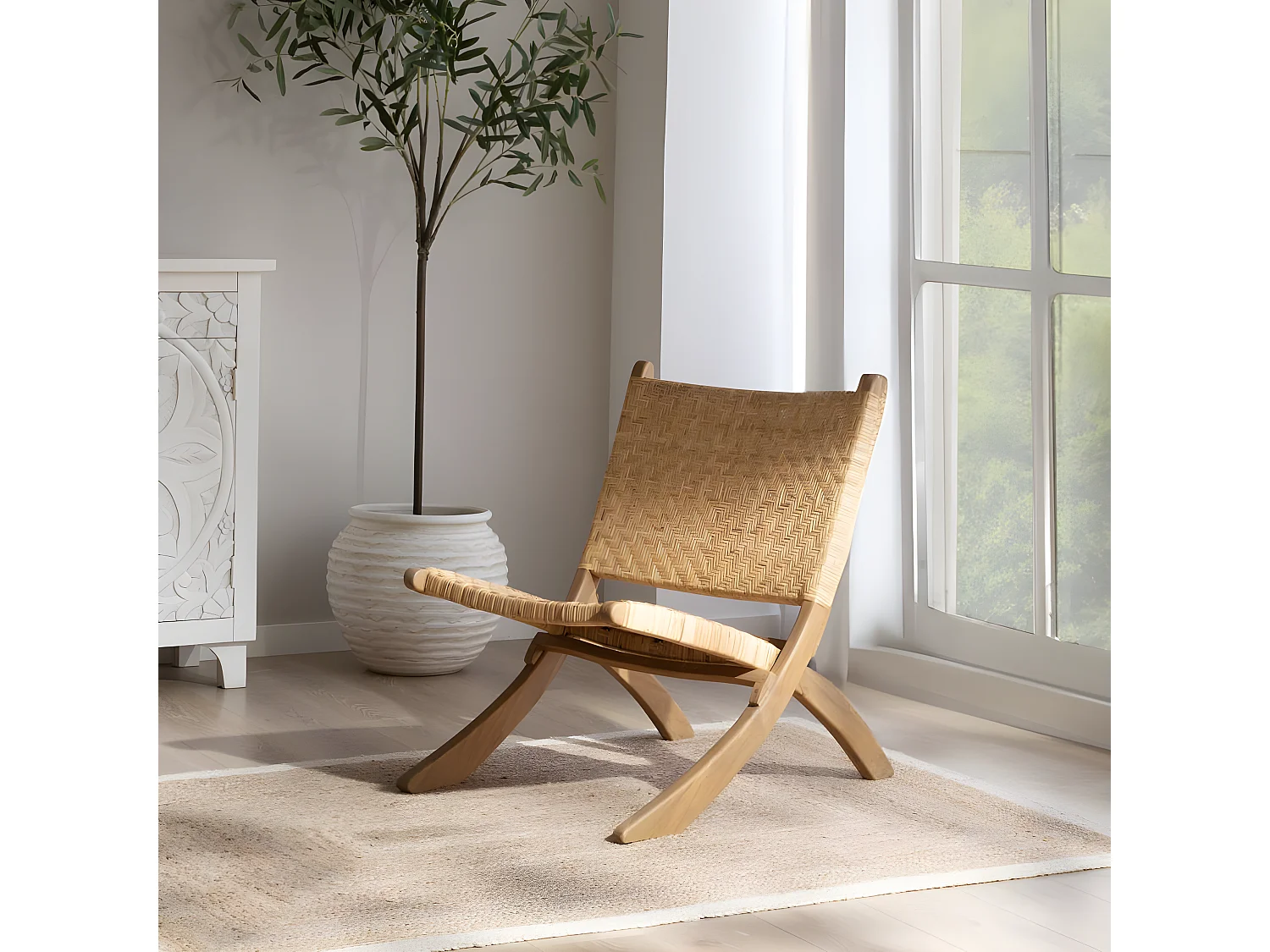 Fauteuil en rotin naturel 52x73