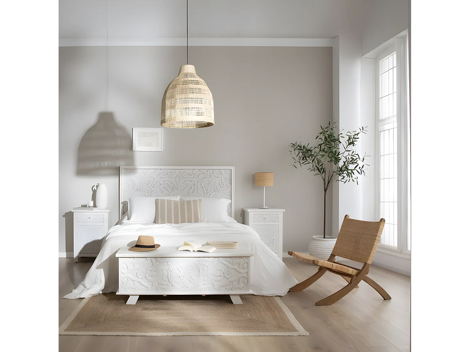 Fauteuil en rotin naturel 52x73