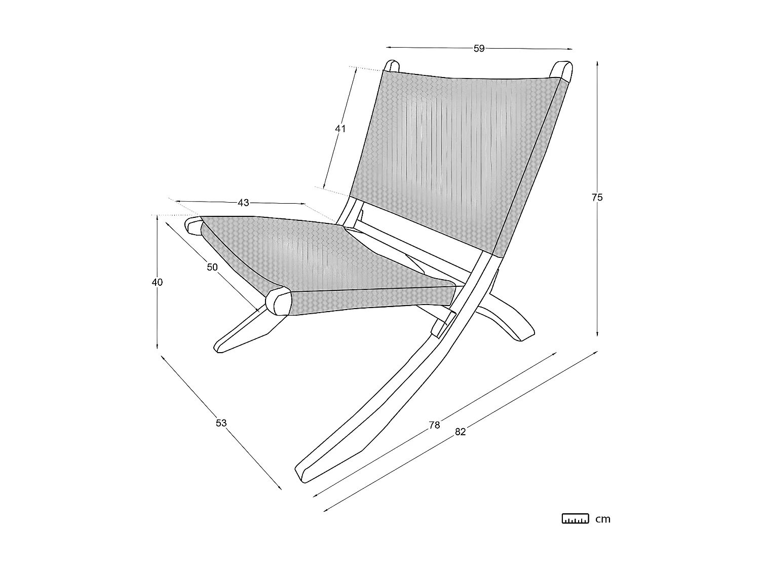 Fauteuil en rotin naturel 52x73