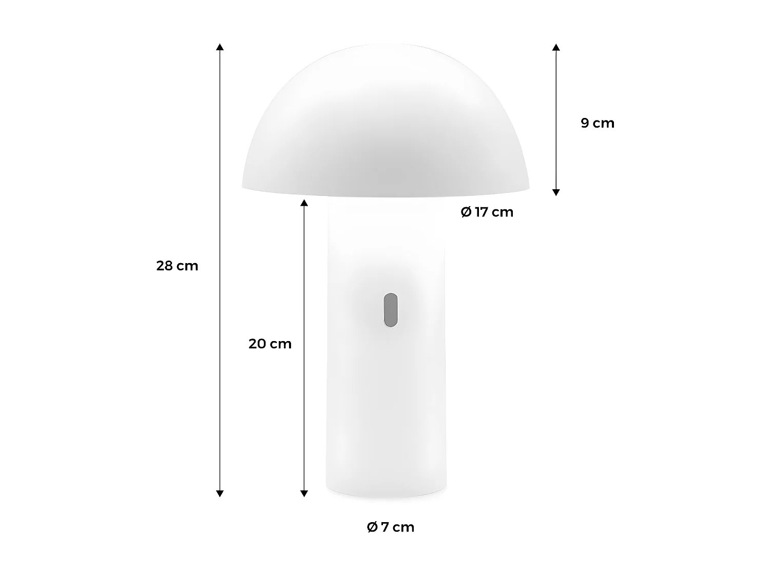 Lampada da tavolo a batteria nomadic con testa orientabile, 28cm,