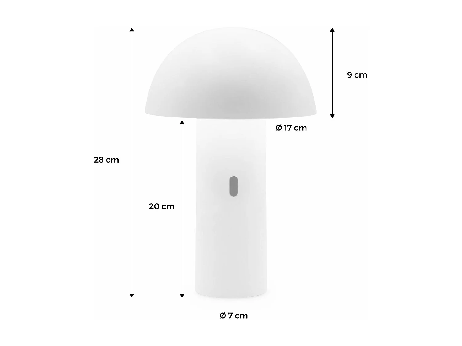 Lampada da tavolo a batteria nomadic con testa orientabile, 28cm,