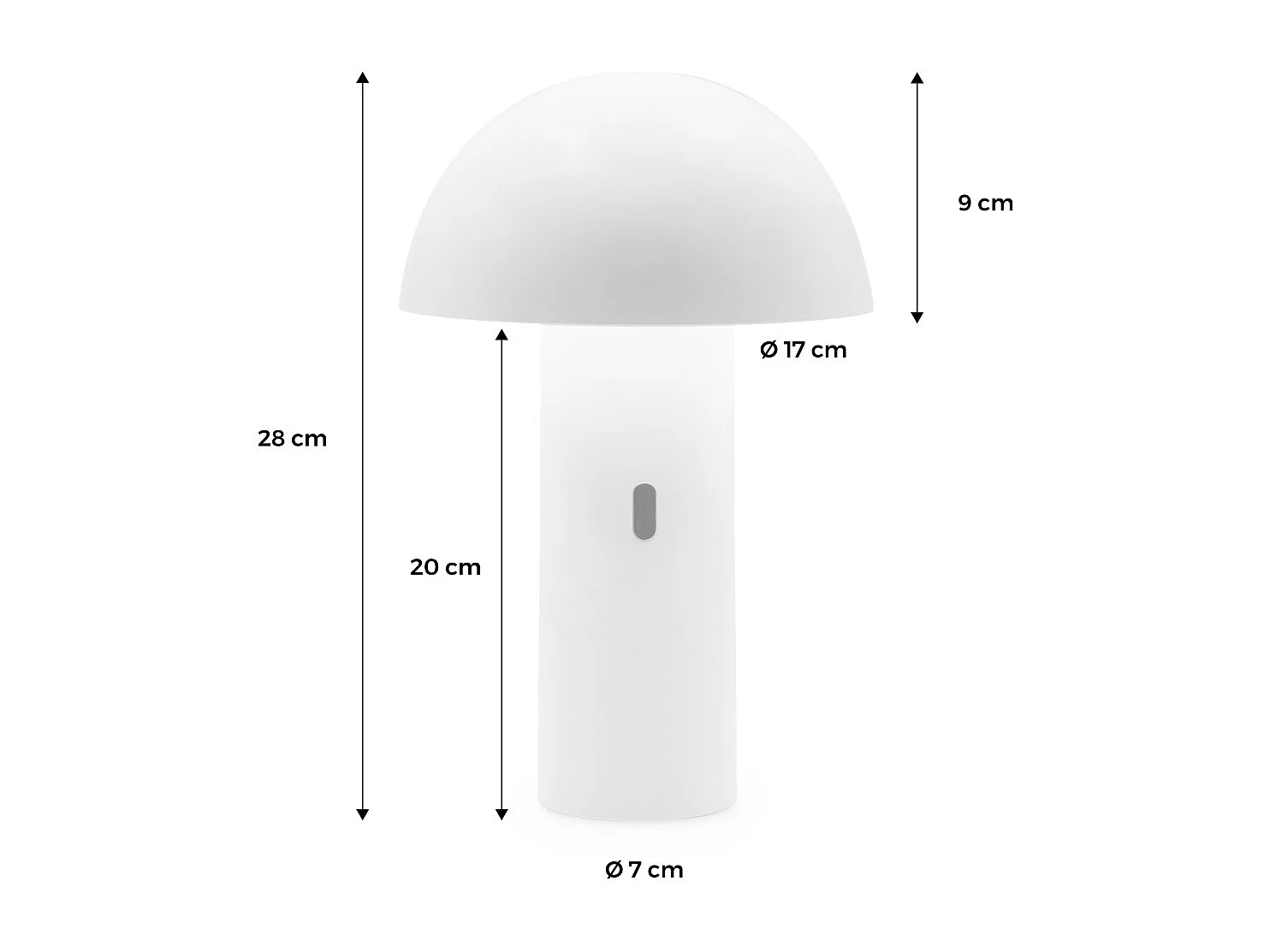 Lampada da tavolo a batteria nomadic con testa orientabile, 28cm,