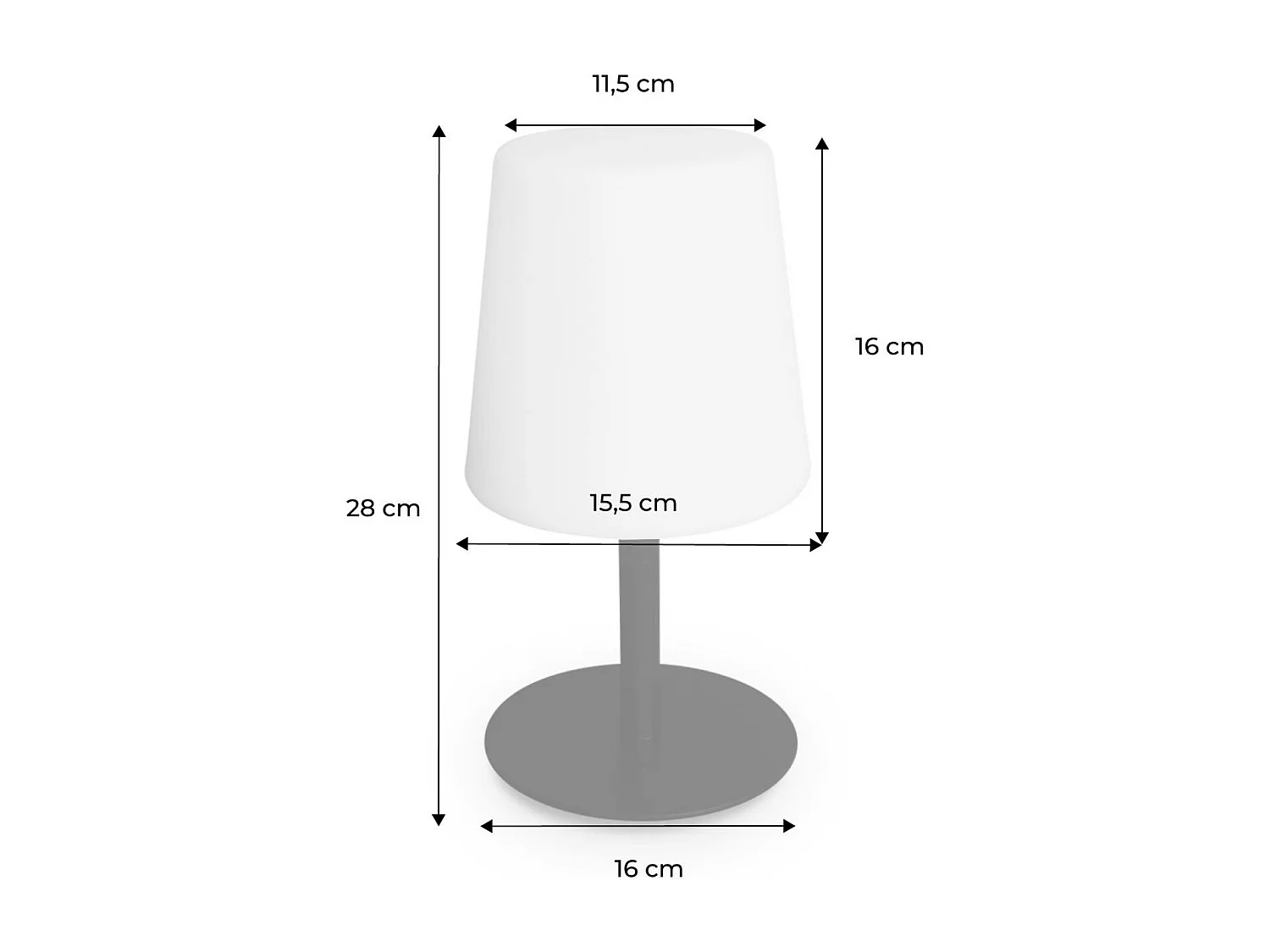 Set di 2 lampada da tavolo led per interni/esterni, nero