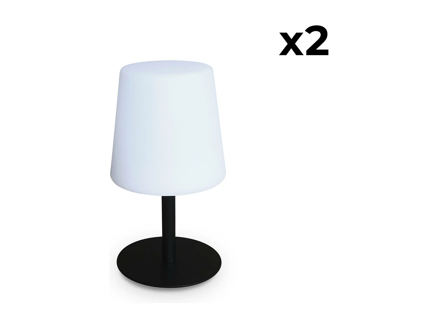 Set di 2 lampada da tavolo led per interni/esterni, nero