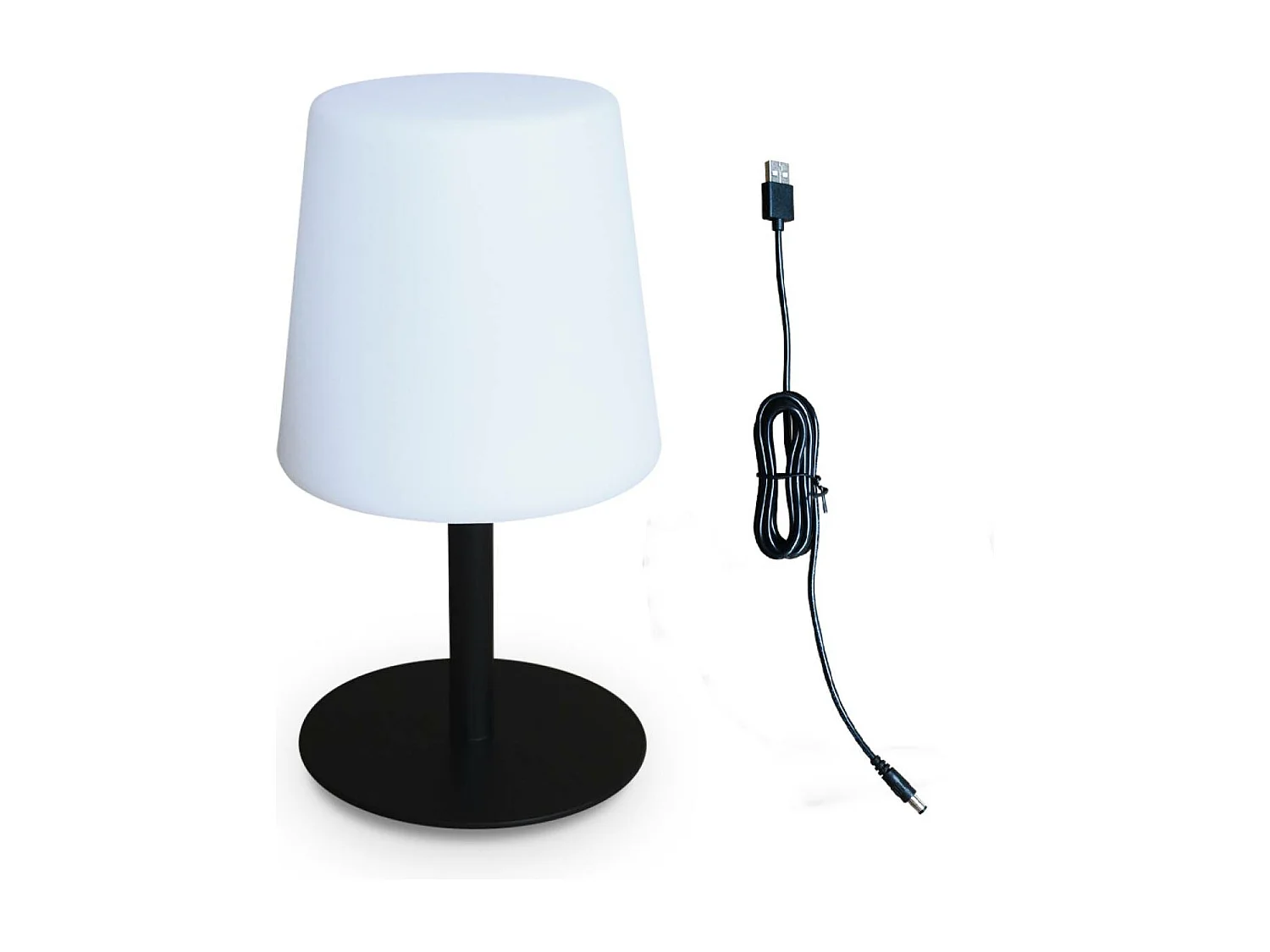 Set di 2 lampada da tavolo led per interni/esterni, nero