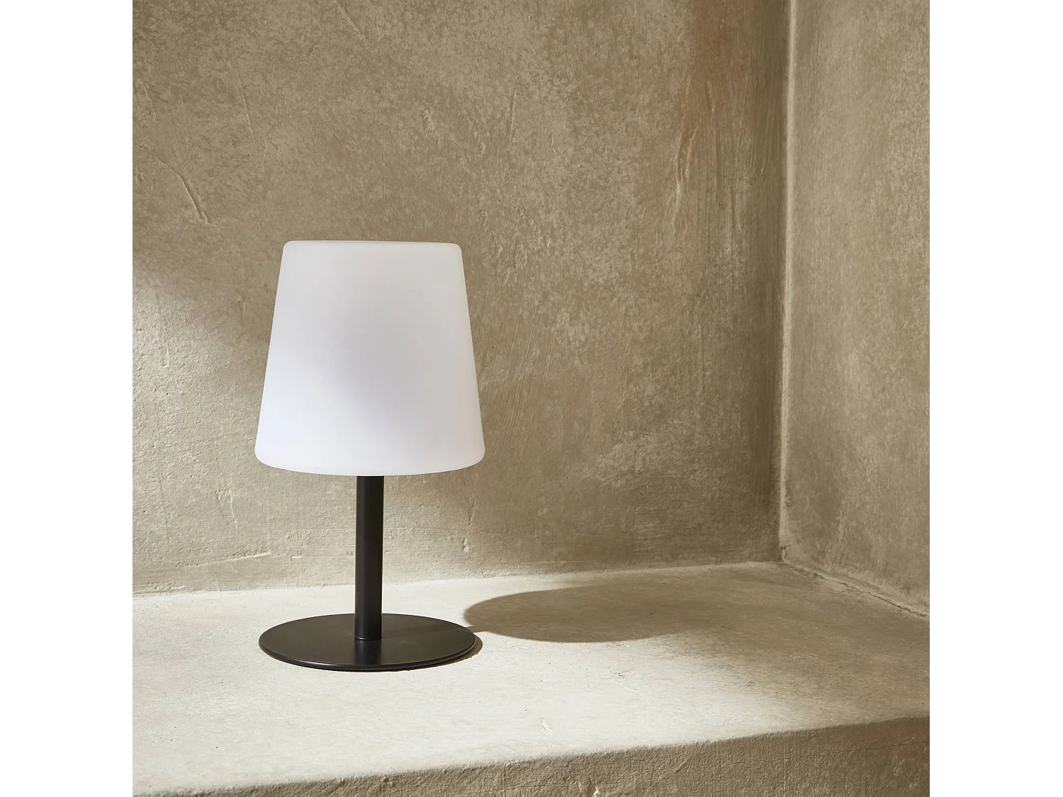 Lot de 2 lampes LED à poser de 28cm noire - Lampes de table décorative lumineuse. Ø 16cm