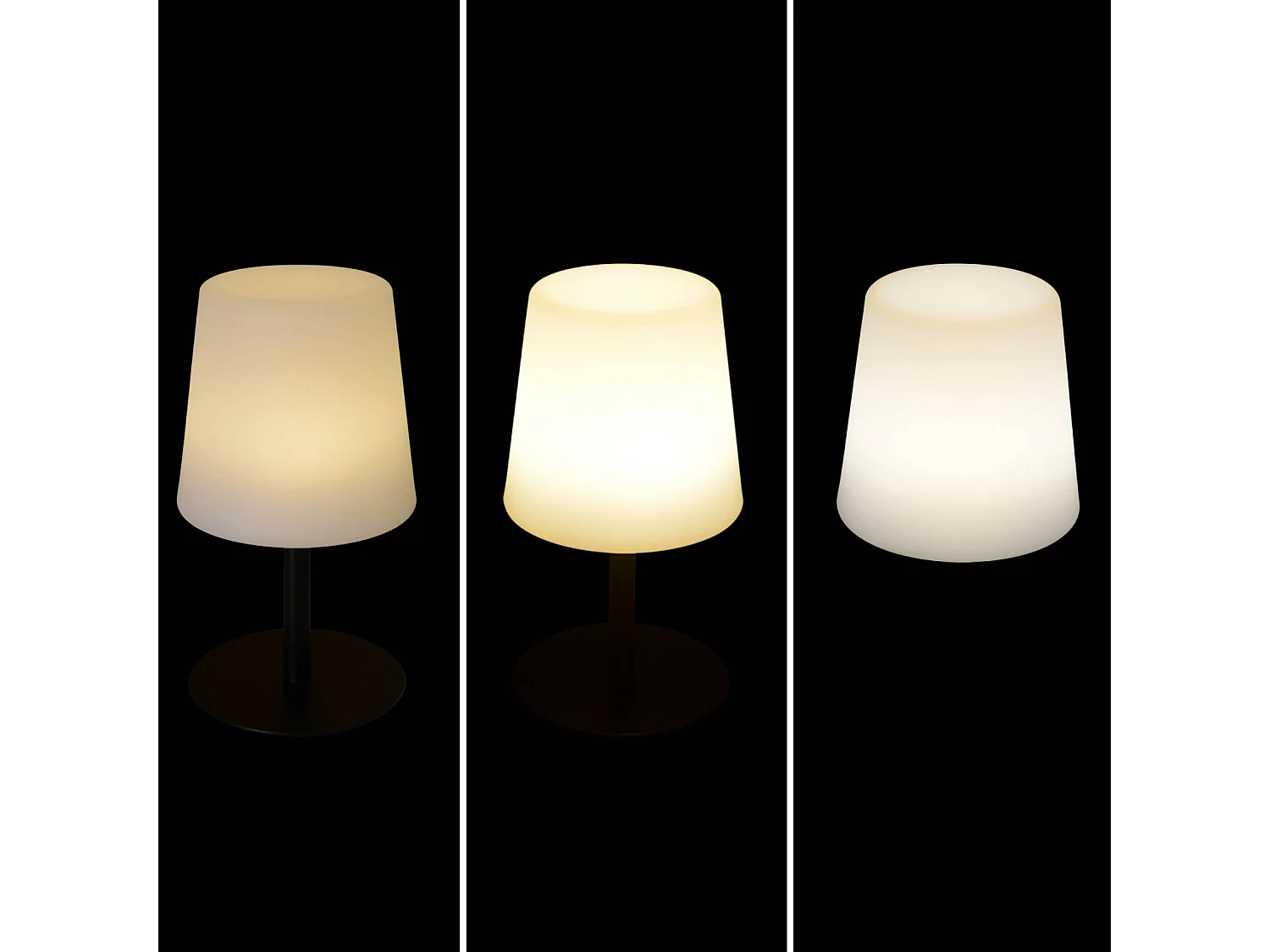 Lot de 2 lampes LED à poser de 28cm noire - Lampes de table décorative lumineuse. Ø 16cm