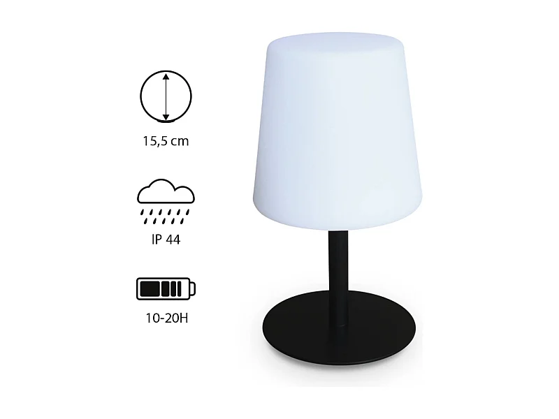 Lámpara de sobremesa led para interior/exterior, set de 2 negro