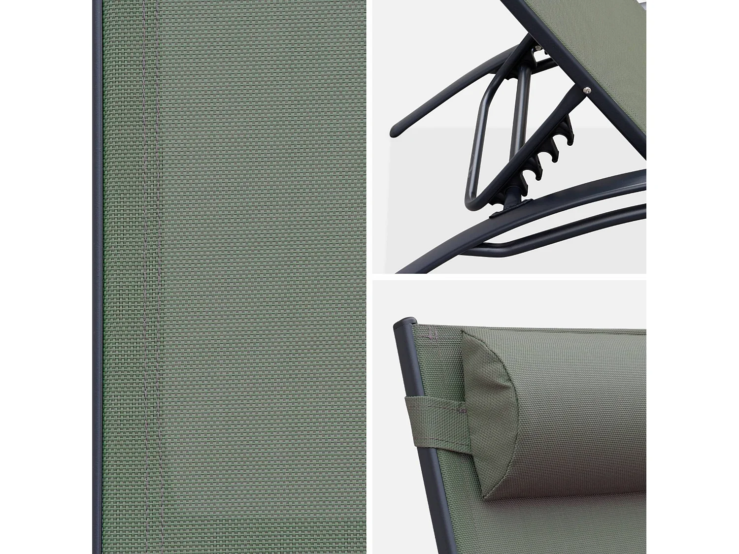 Tumbona de aluminio textileno, set de 2 antracita