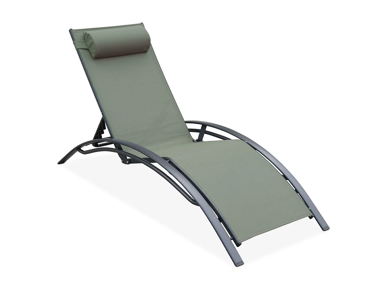 Duo de bains de soleil aluminium savane - Transats aluminium et textilène