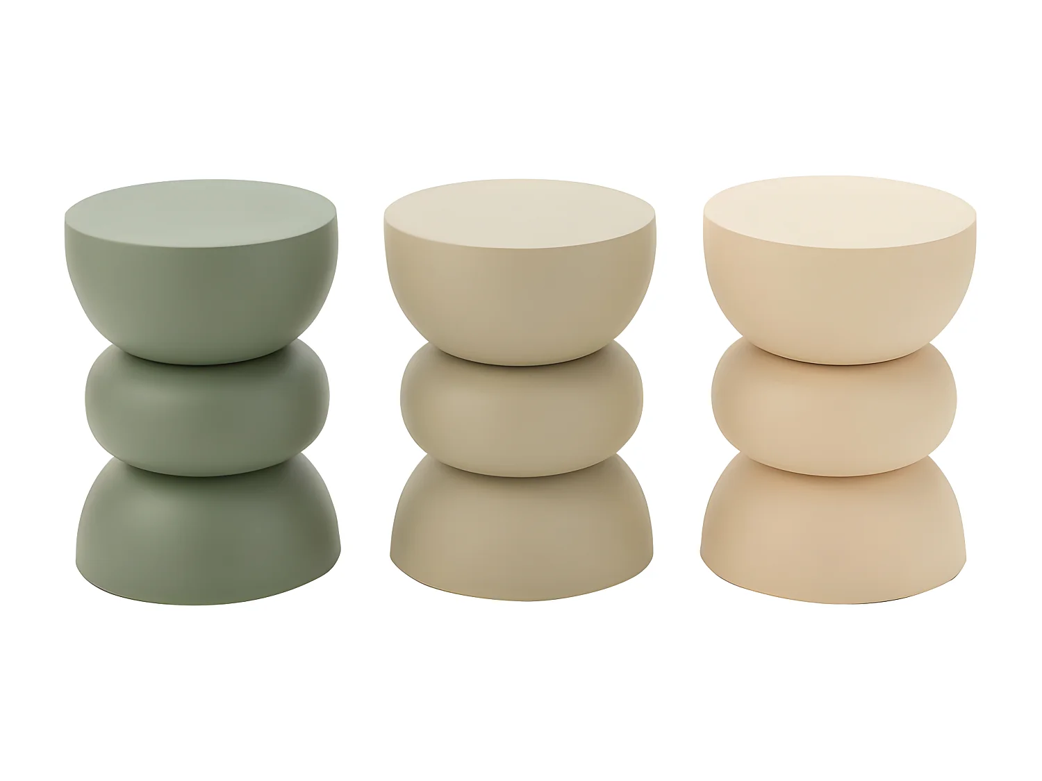 Table d'Apppoint Design en Métal "Lise" 43cm Ivoire